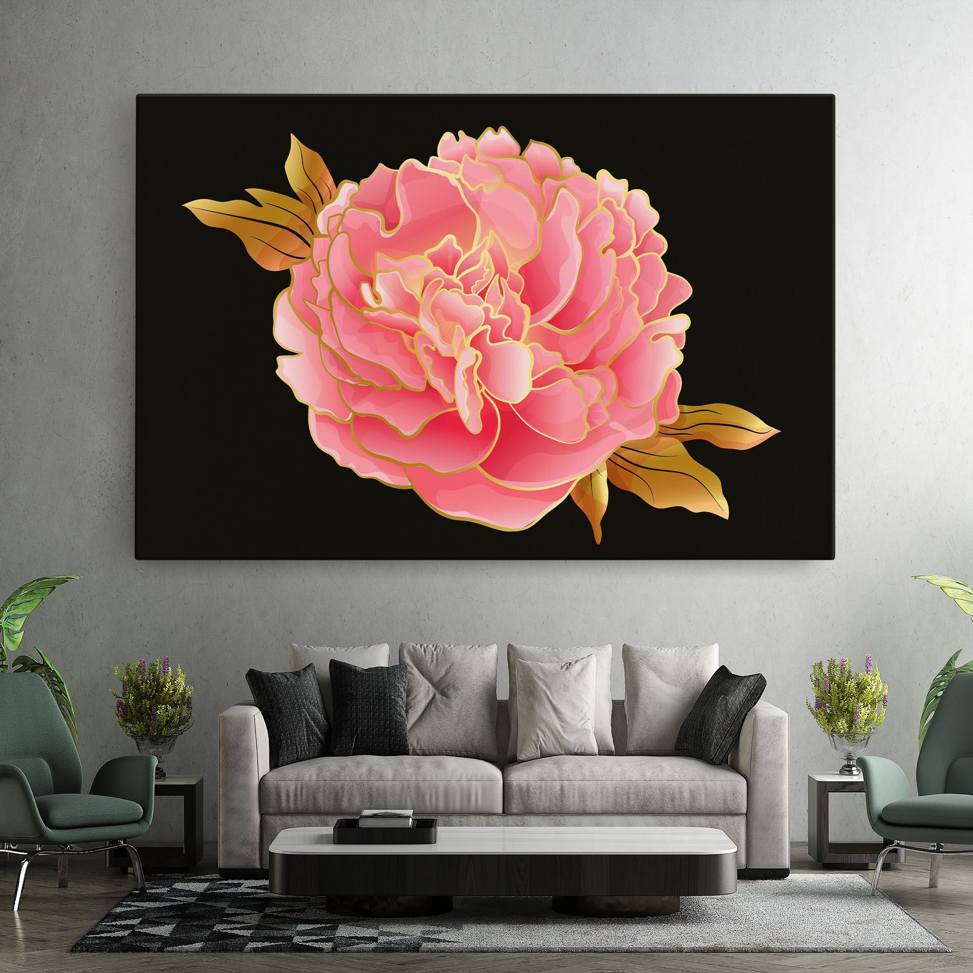 Gold Pinkk Peony mockup 7
