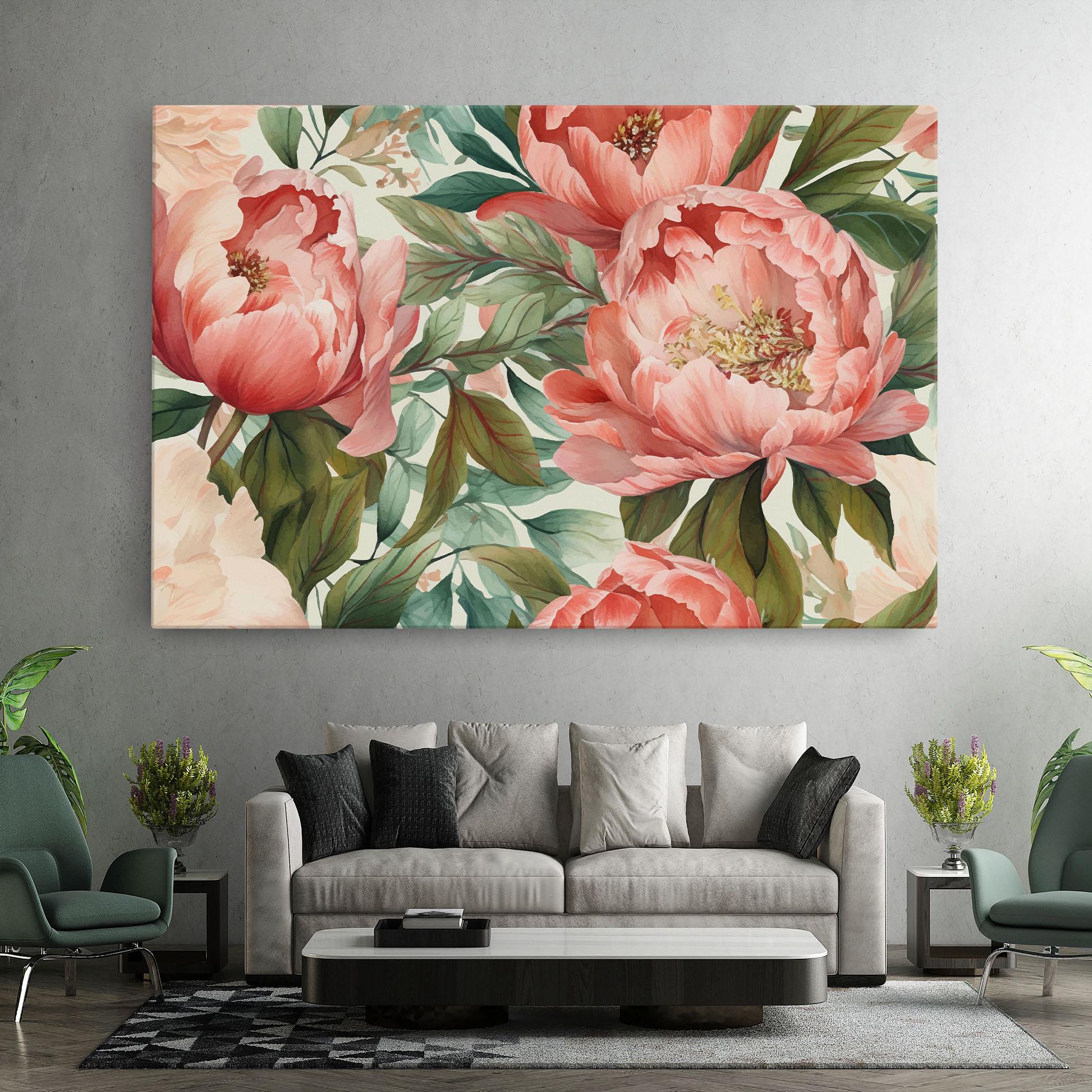 Leinwandbild Light Red Peony mockup 7