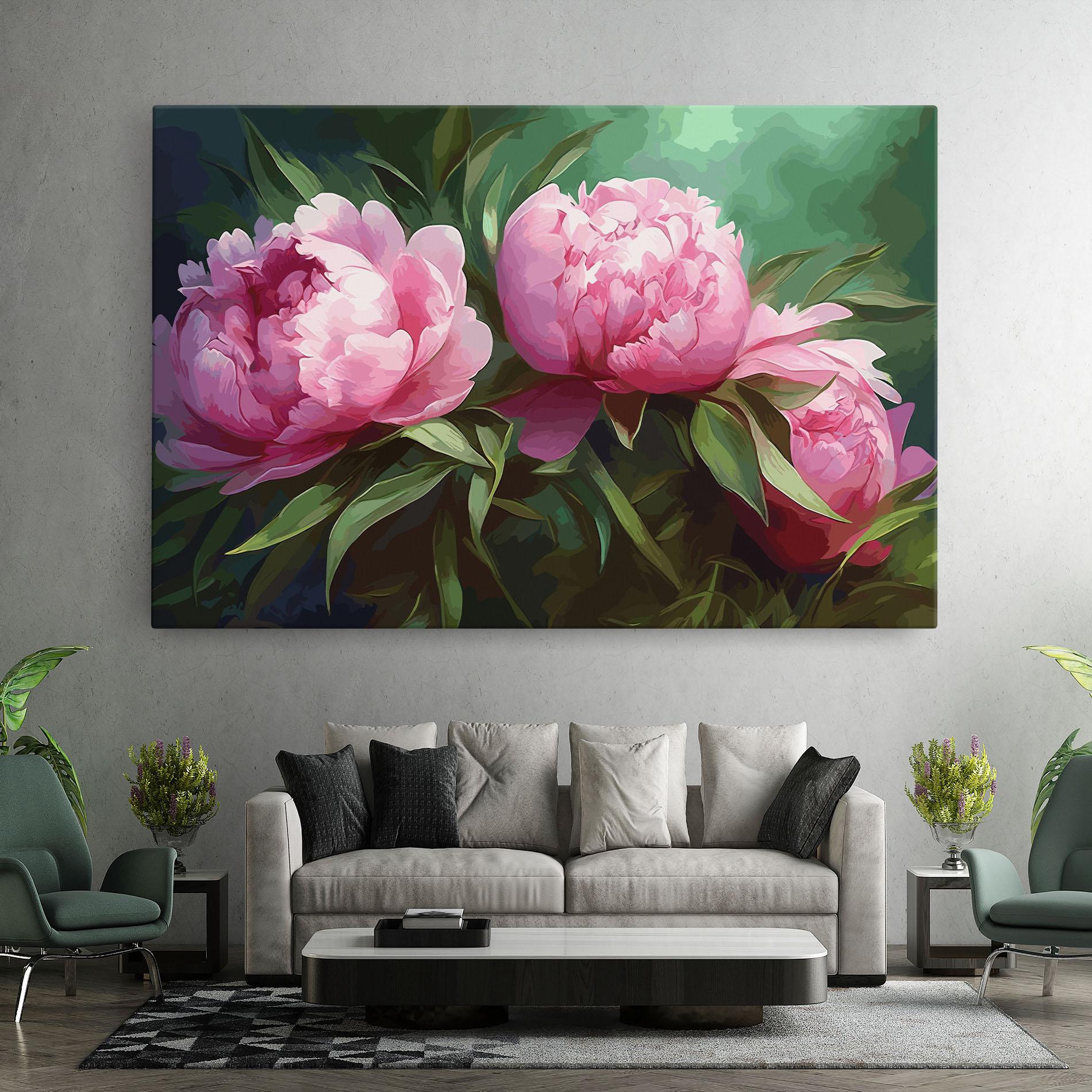 Leinwandbild Peonies Art mockup 7