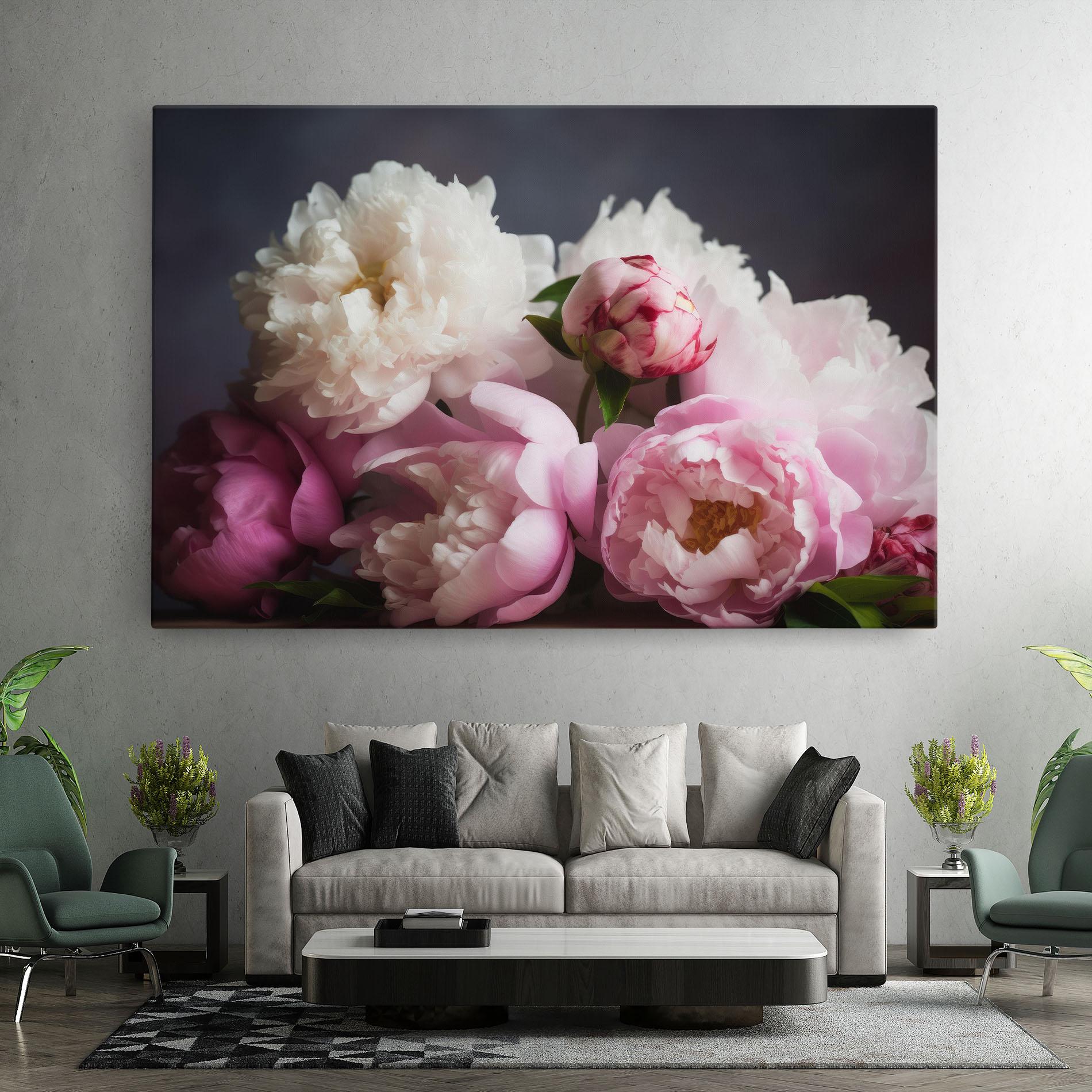Leinwandbild Peonies With Grey mockup 7