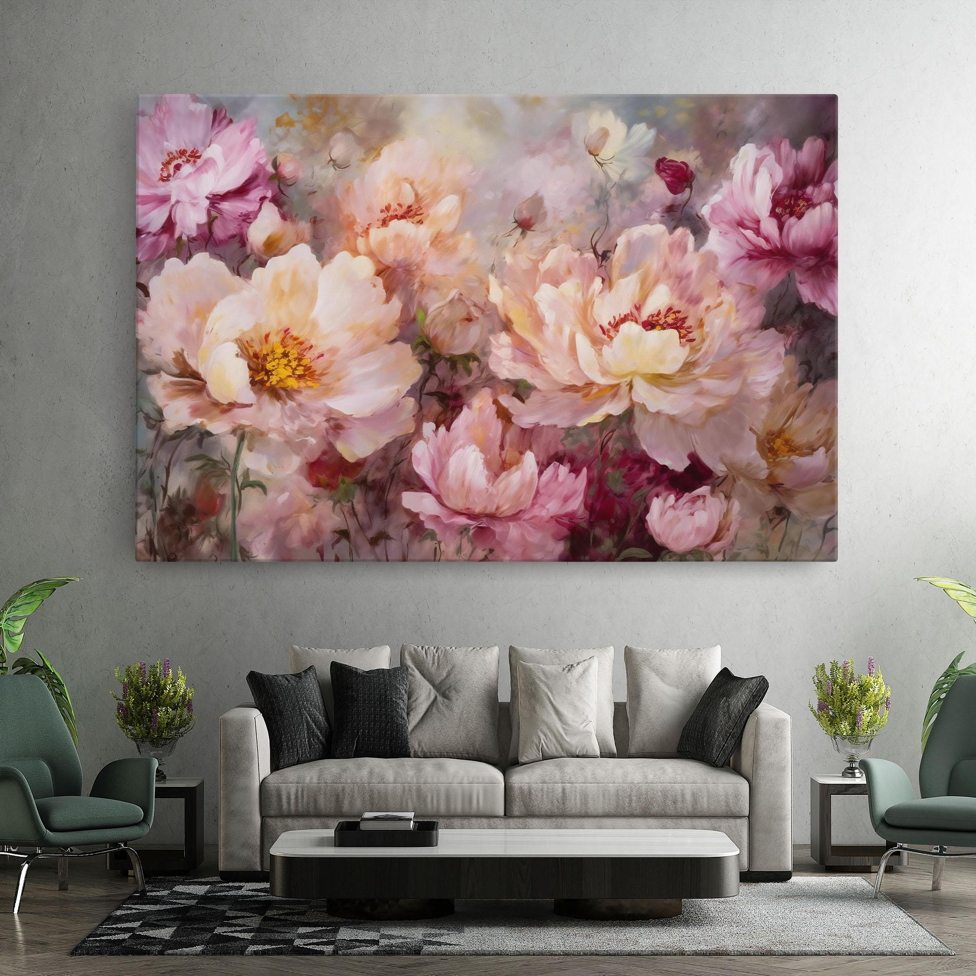 Leinwandbild Peony Painting Art mockup 7