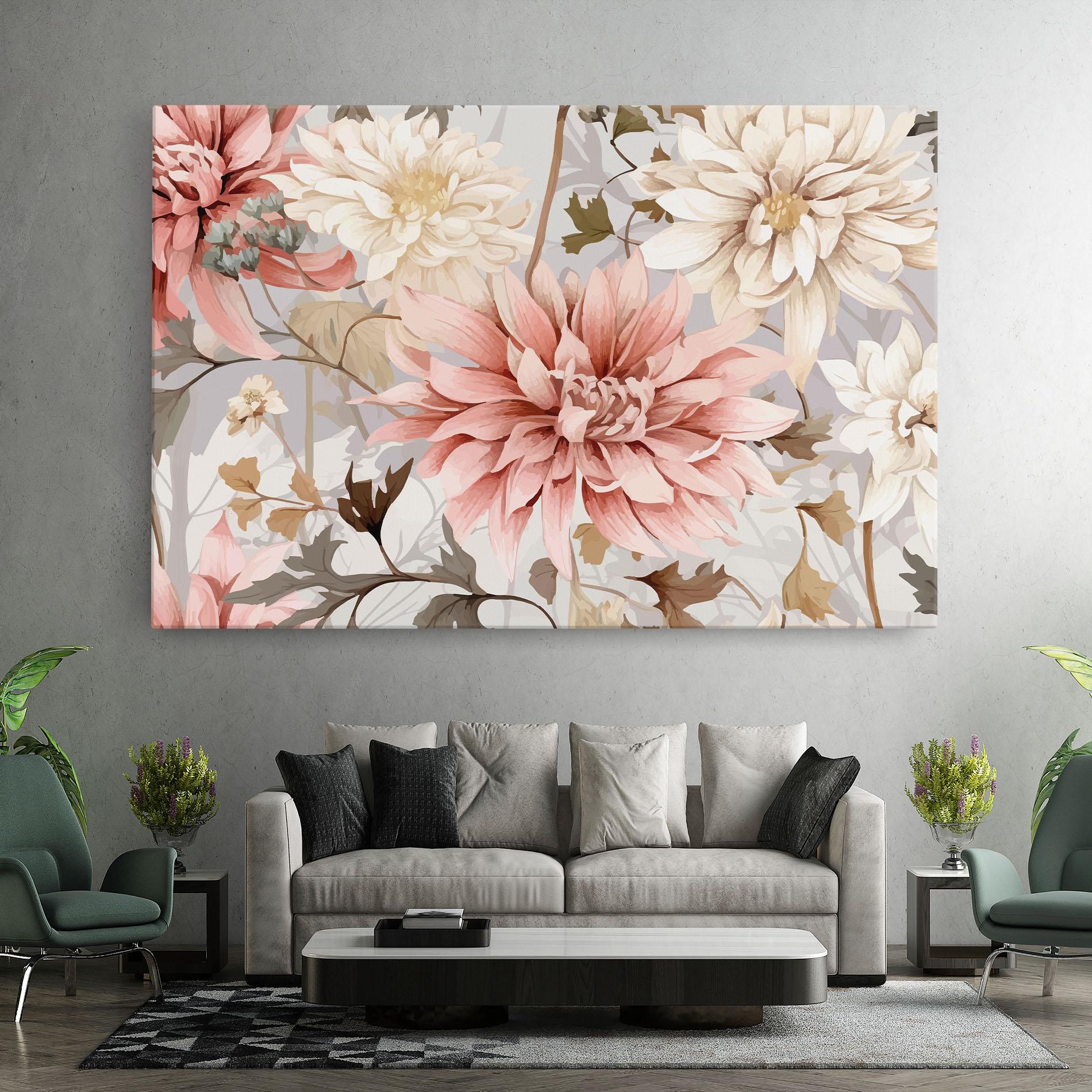 Leinwandbild Pink Cream Open Peony mockup 7