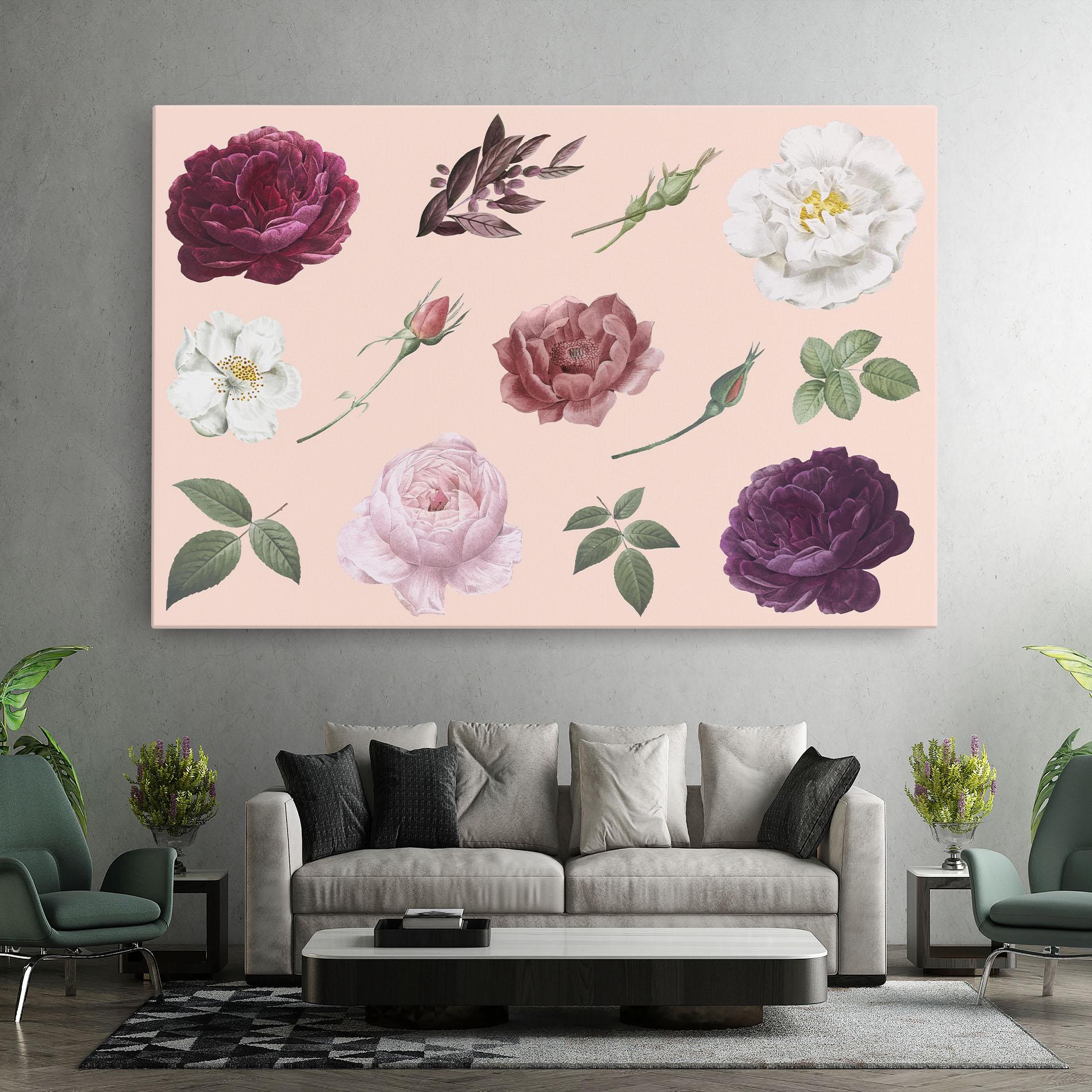Leinwandbild Rose And Peony mockup 7