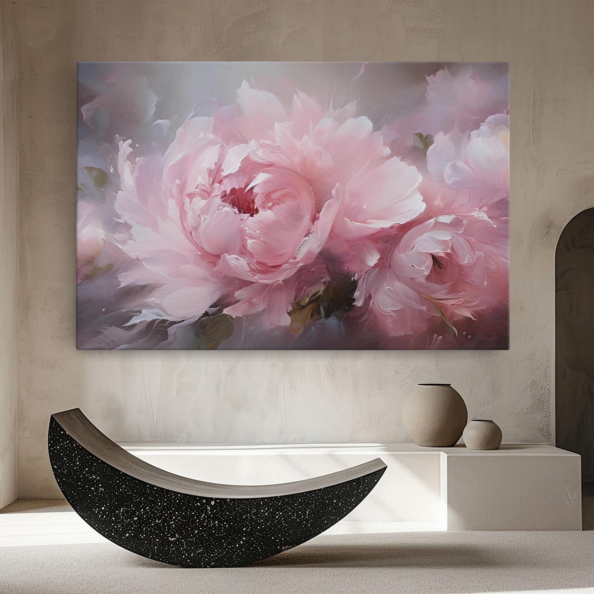 Leinwandbild Dreamy Painting Peony mockup 8