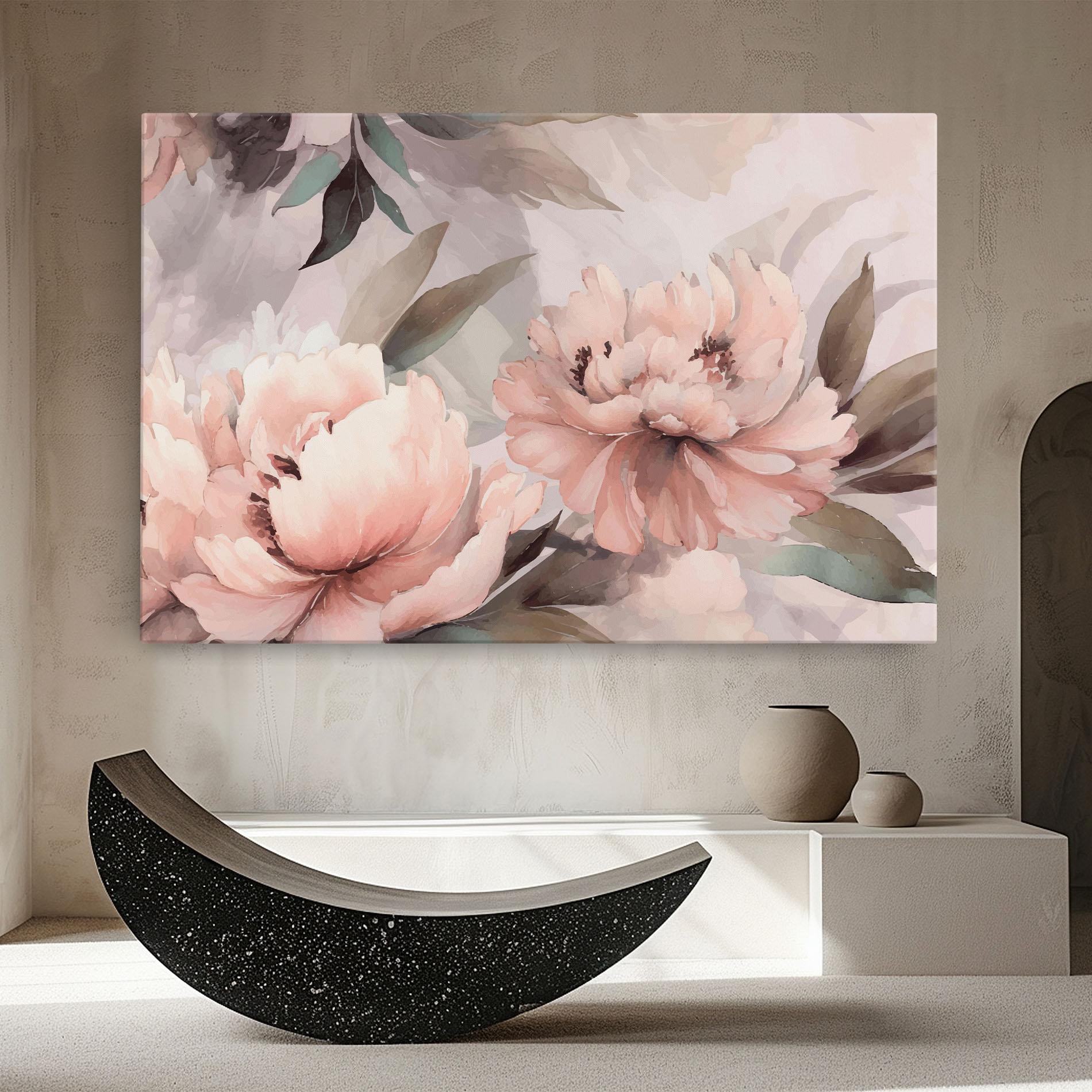 Leinwandbild Dreamy Peony Art mockup 8