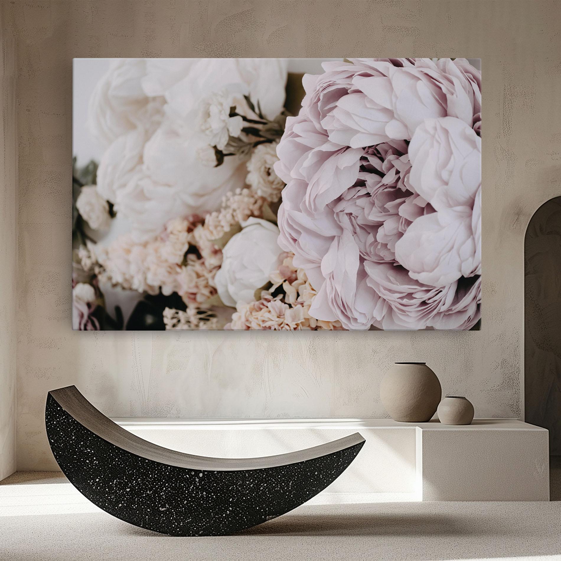 Leinwandbild Grey Peony Bouquet mockup 8