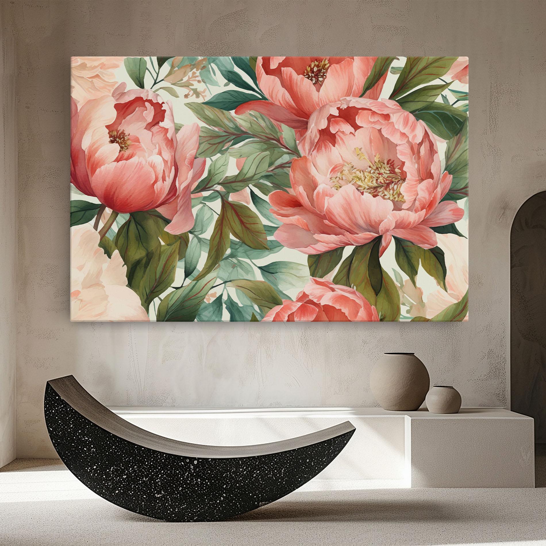 Leinwandbild Light Red Peony mockup 8