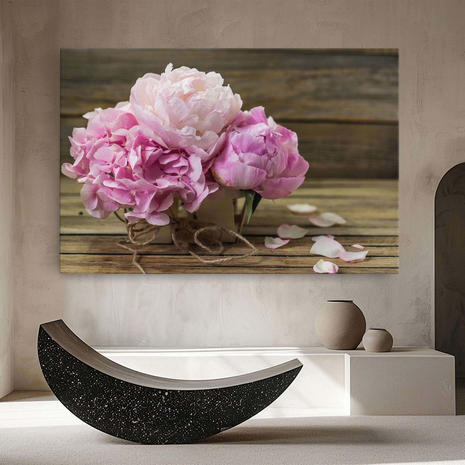 Leinwandbild Peony On Table mockup 8