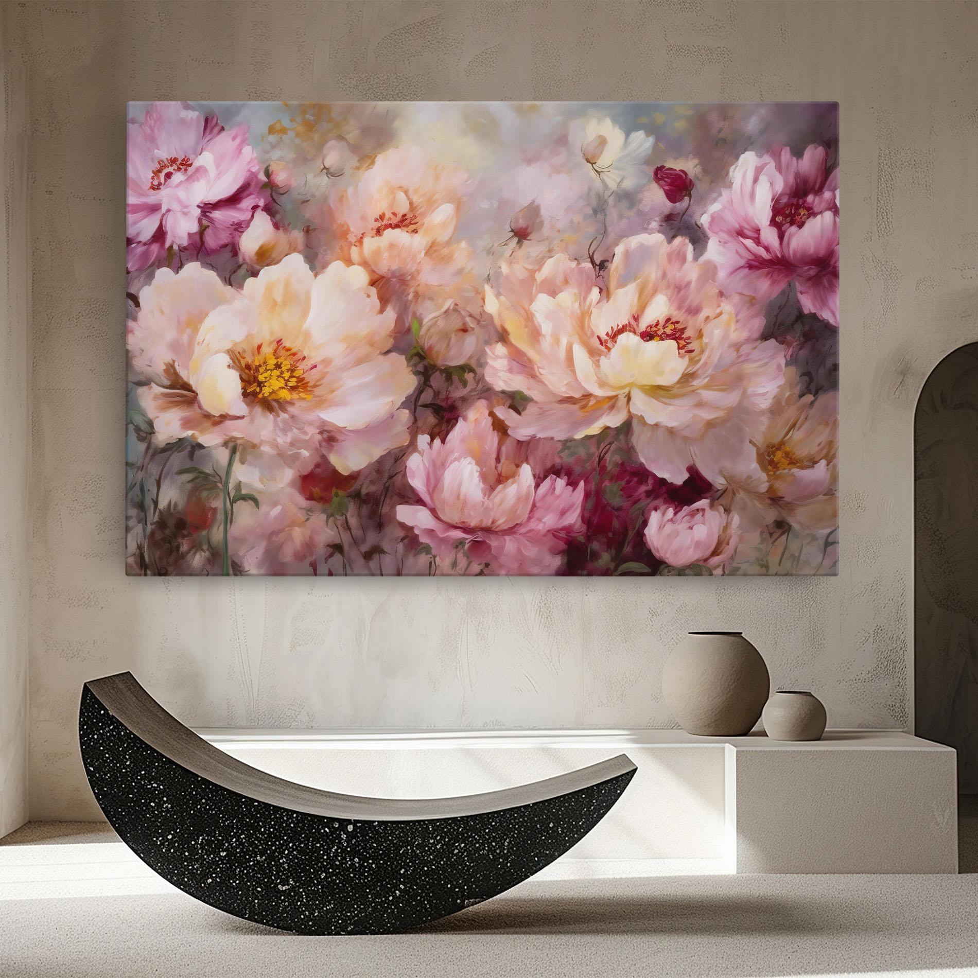 Leinwandbild Peony Painting Art mockup 8
