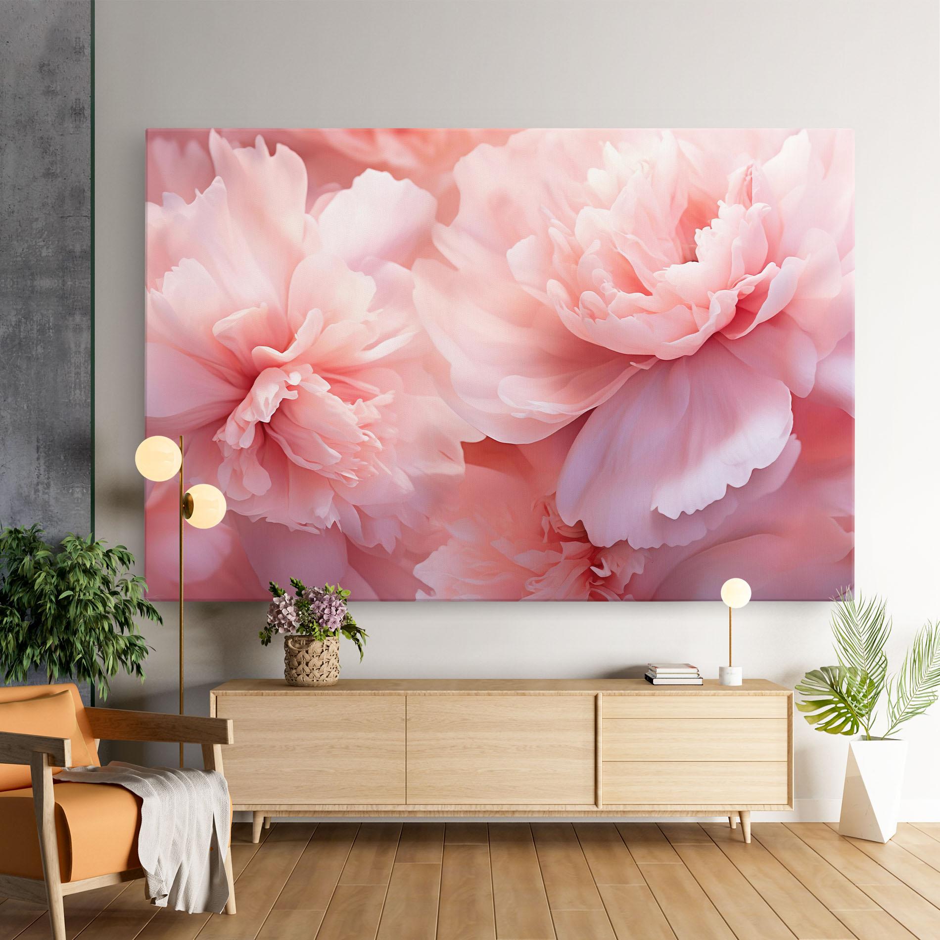 Leinwandbild Close Up Dreamy Peony mockup 9