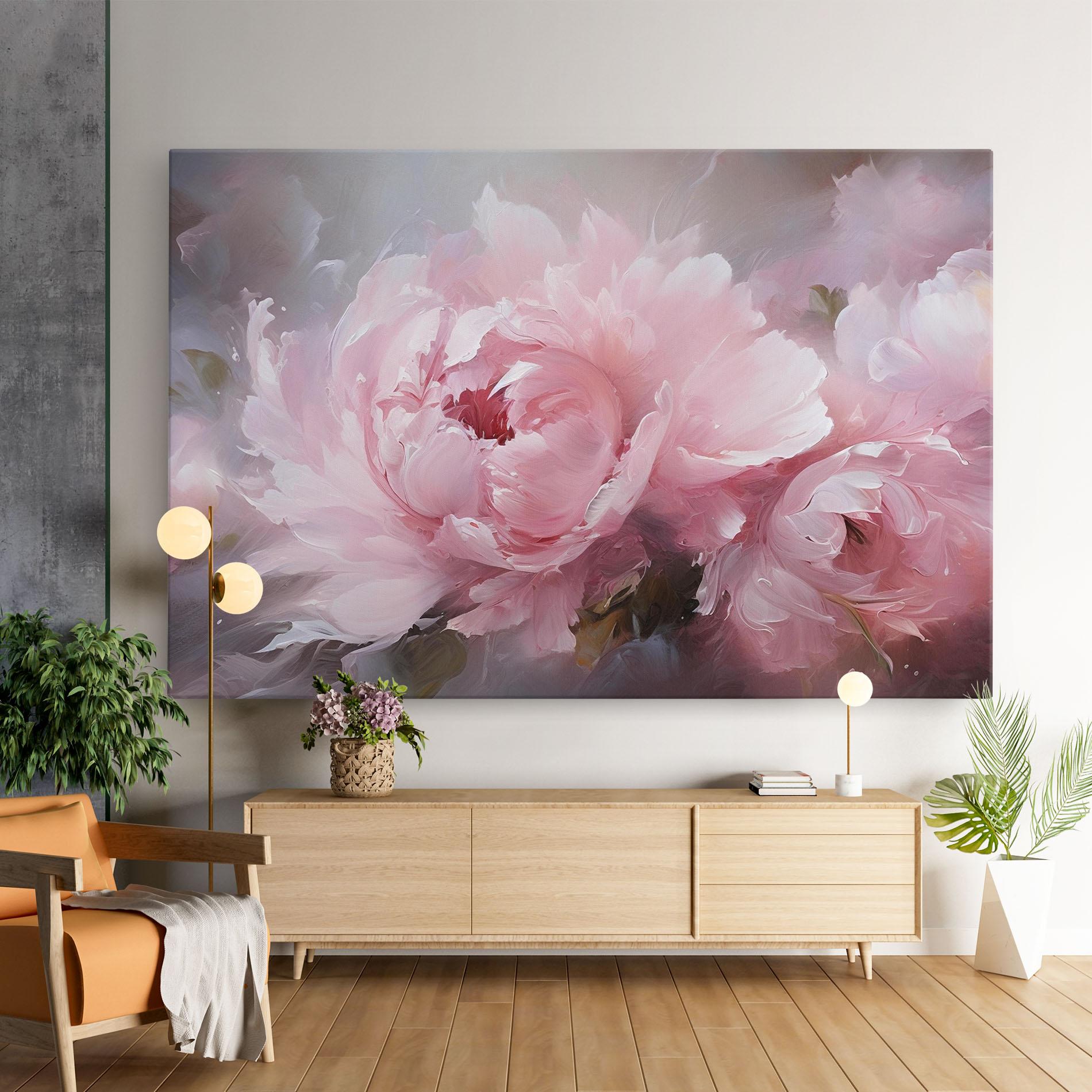 Leinwandbild Dreamy Painting Peony mockup 9