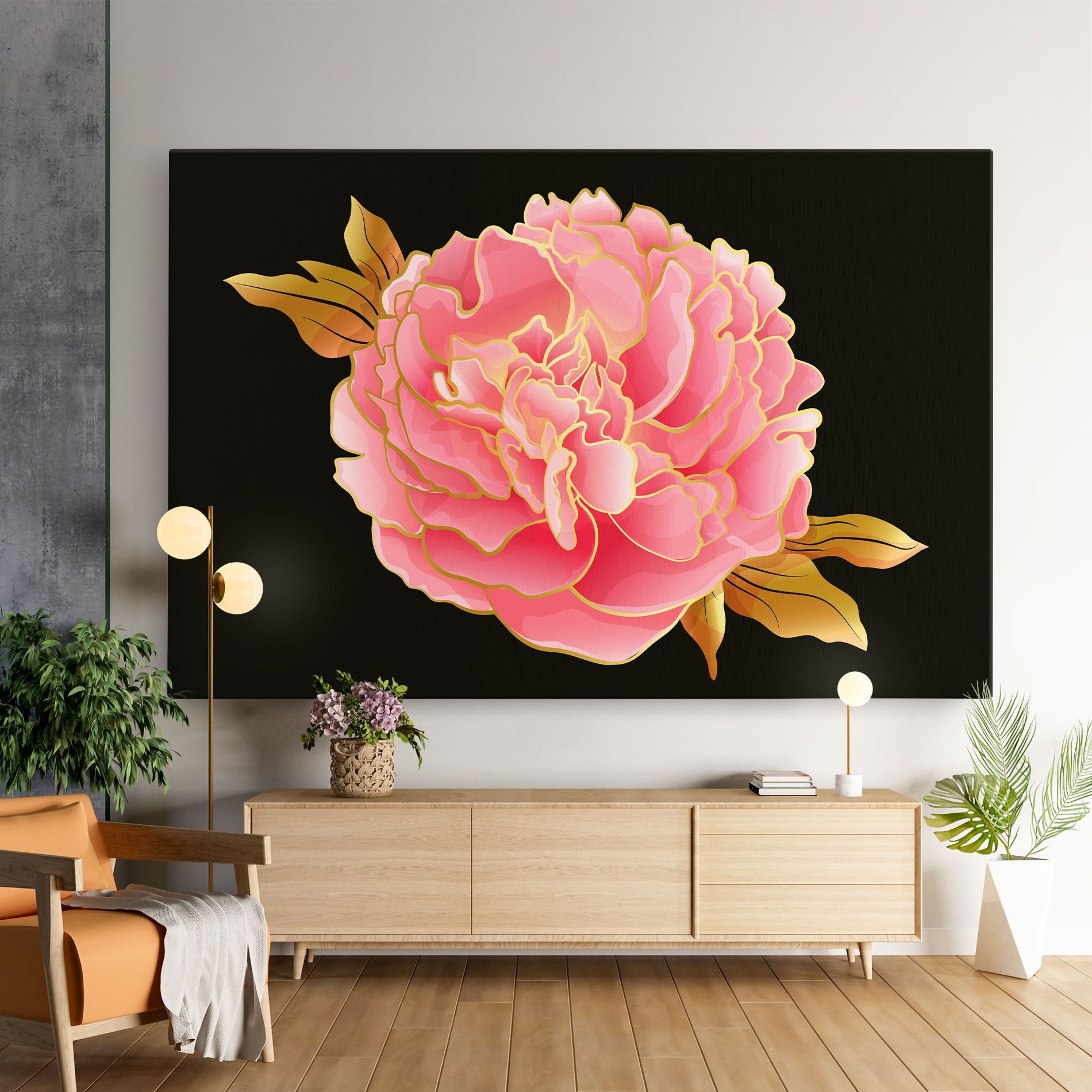 Gold Pinkk Peony mockup 9