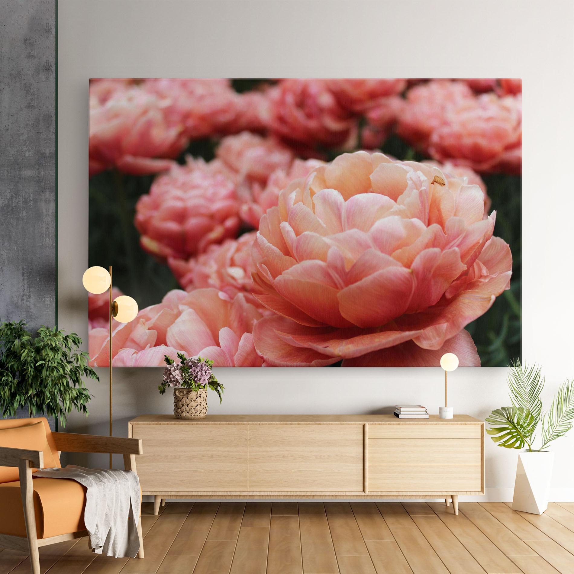Leinwandbild Light Orange Peony mockup 9