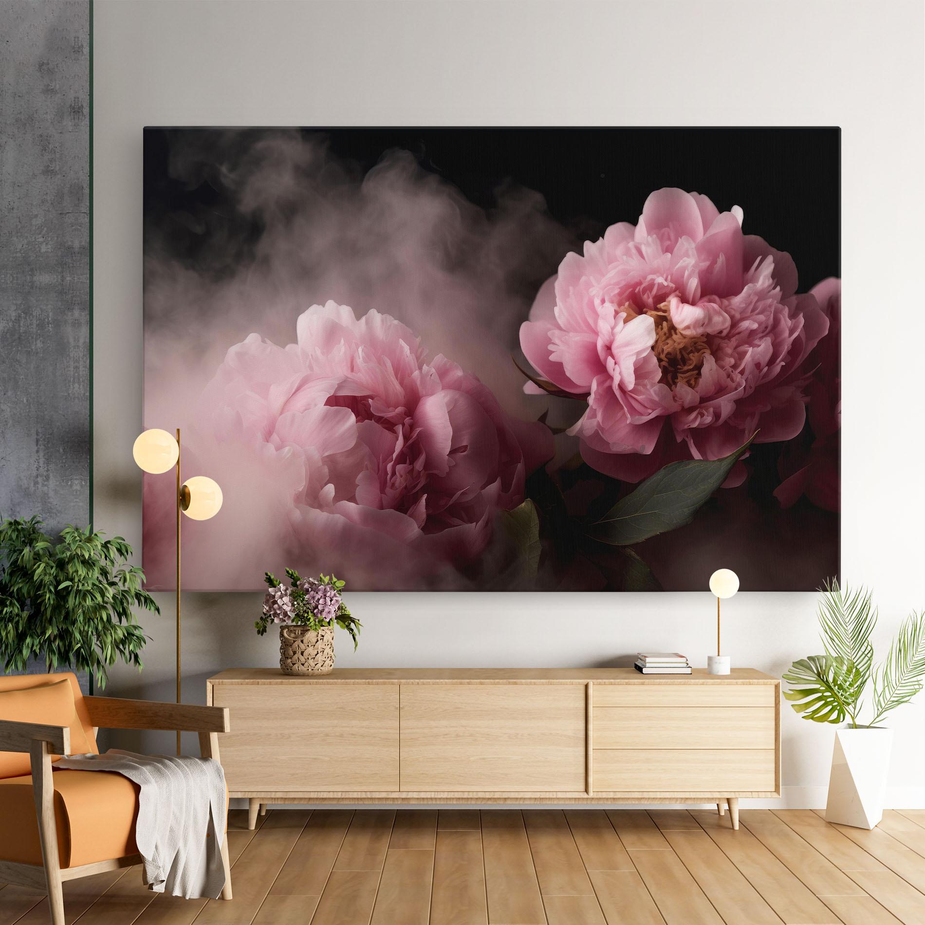 Leinwandbild Peony In Smoke mockup 9