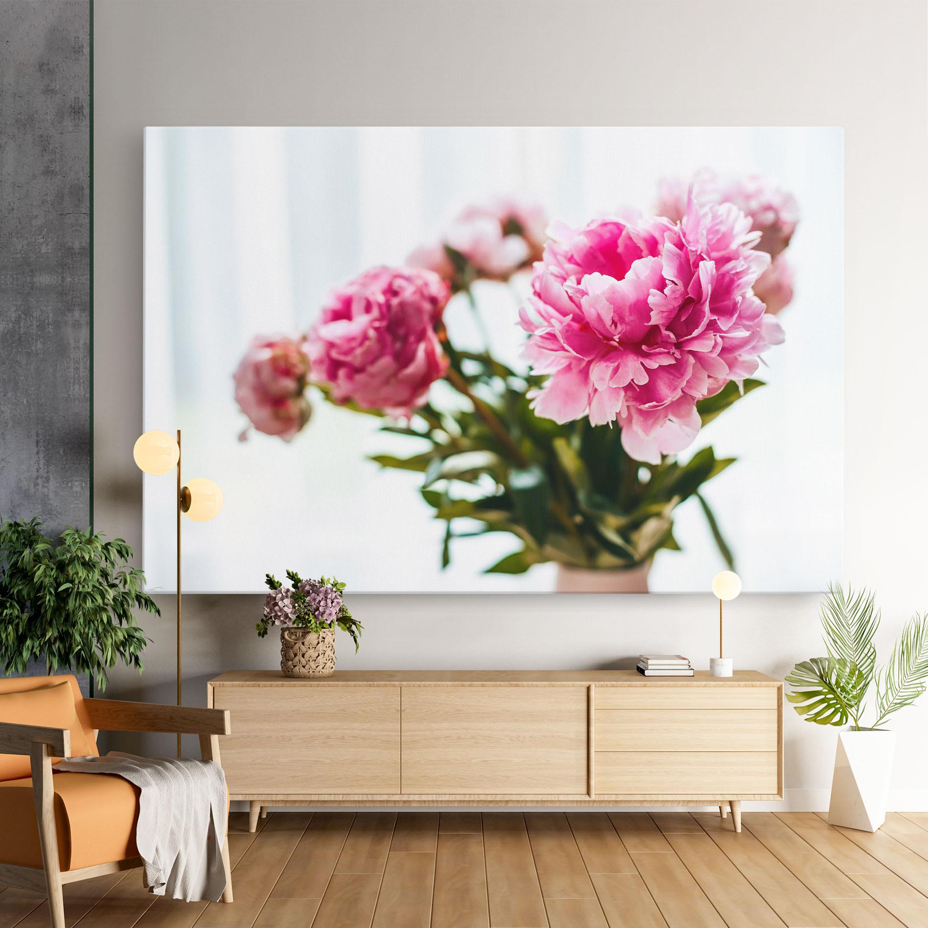 Leinwandbild Peony In Vase mockup 9