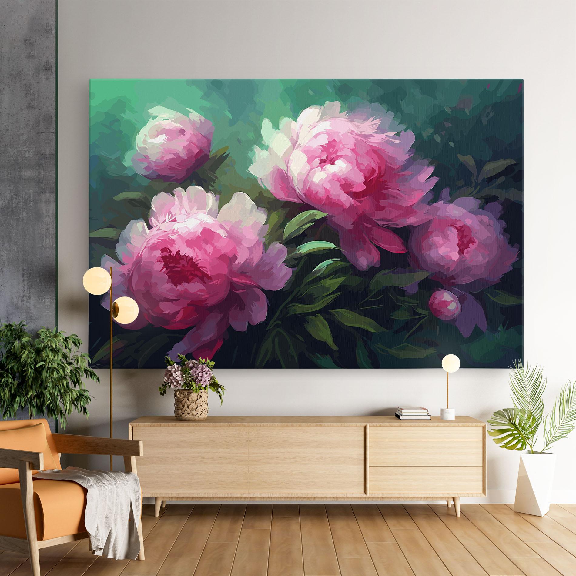 Leinwandbild Pretty Peony Paint mockup 9