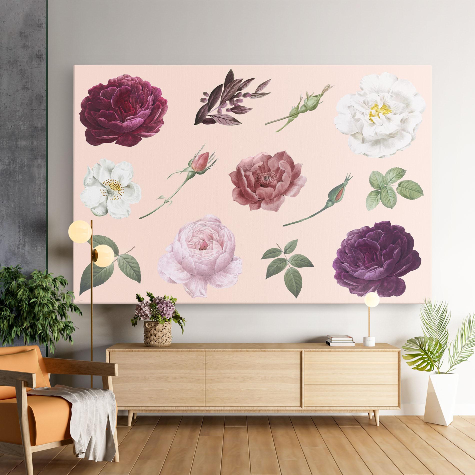 Leinwandbild Rose And Peony mockup 9
