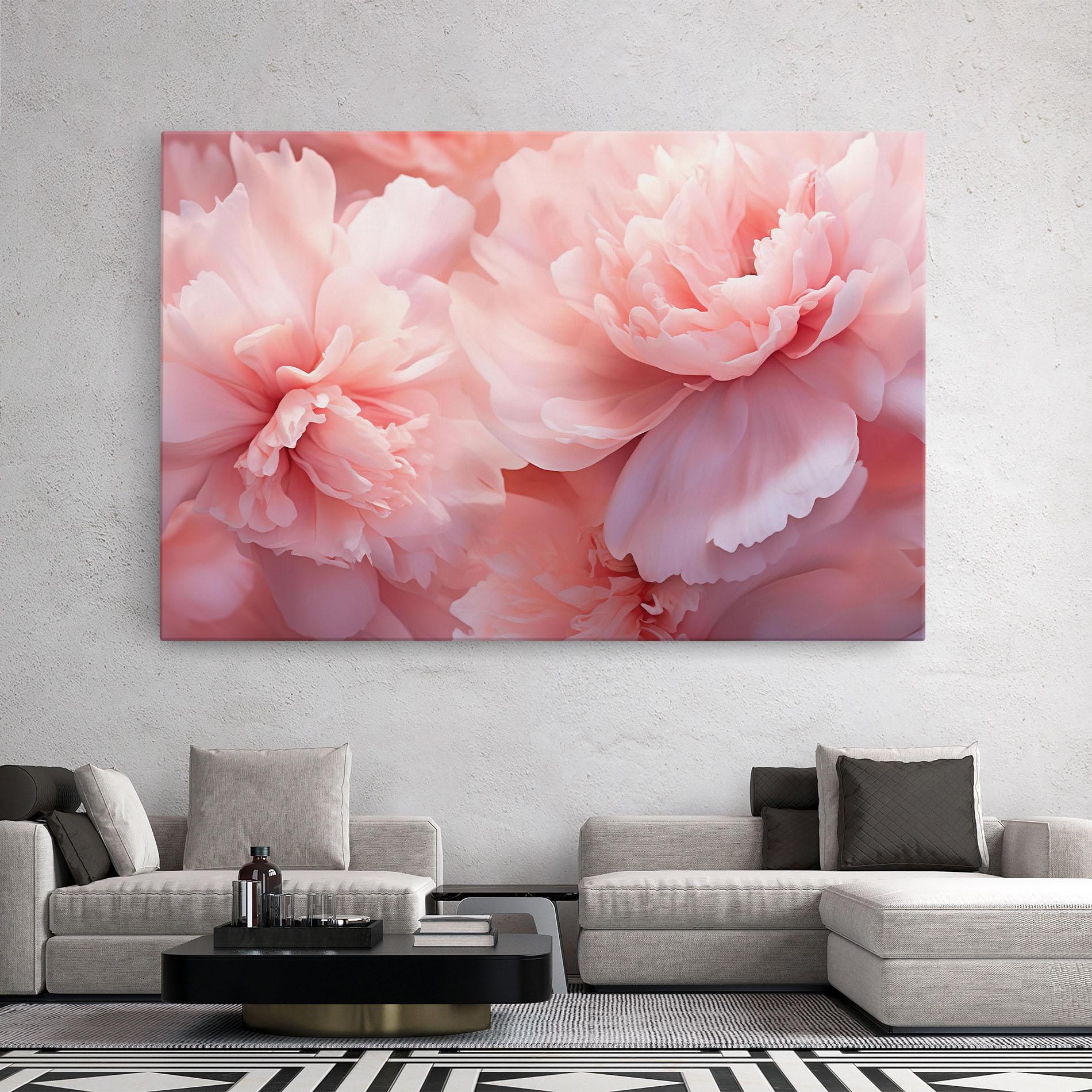 Leinwandbild Close Up Dreamy Peony mockup 2