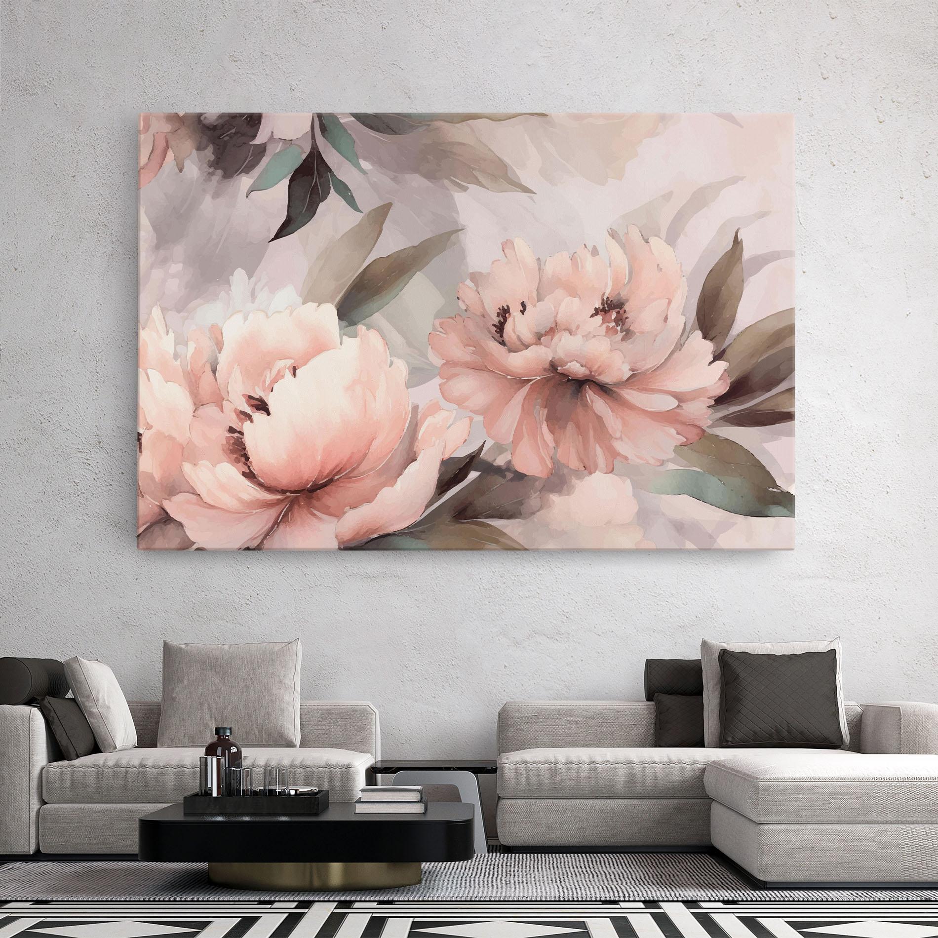 Leinwandbild Dreamy Peony Art mockup 2