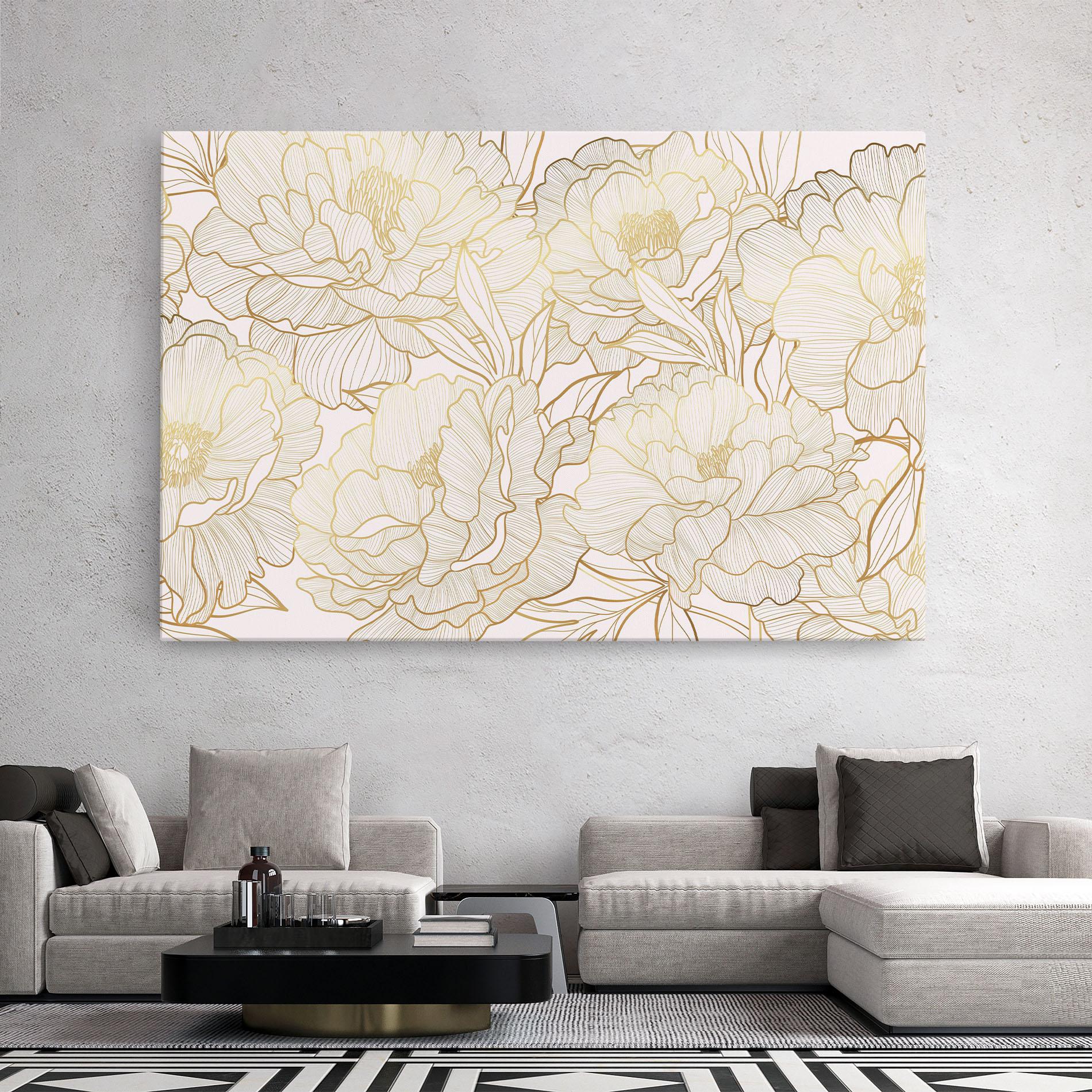 Leinwandbild Golden Peony mockup 2