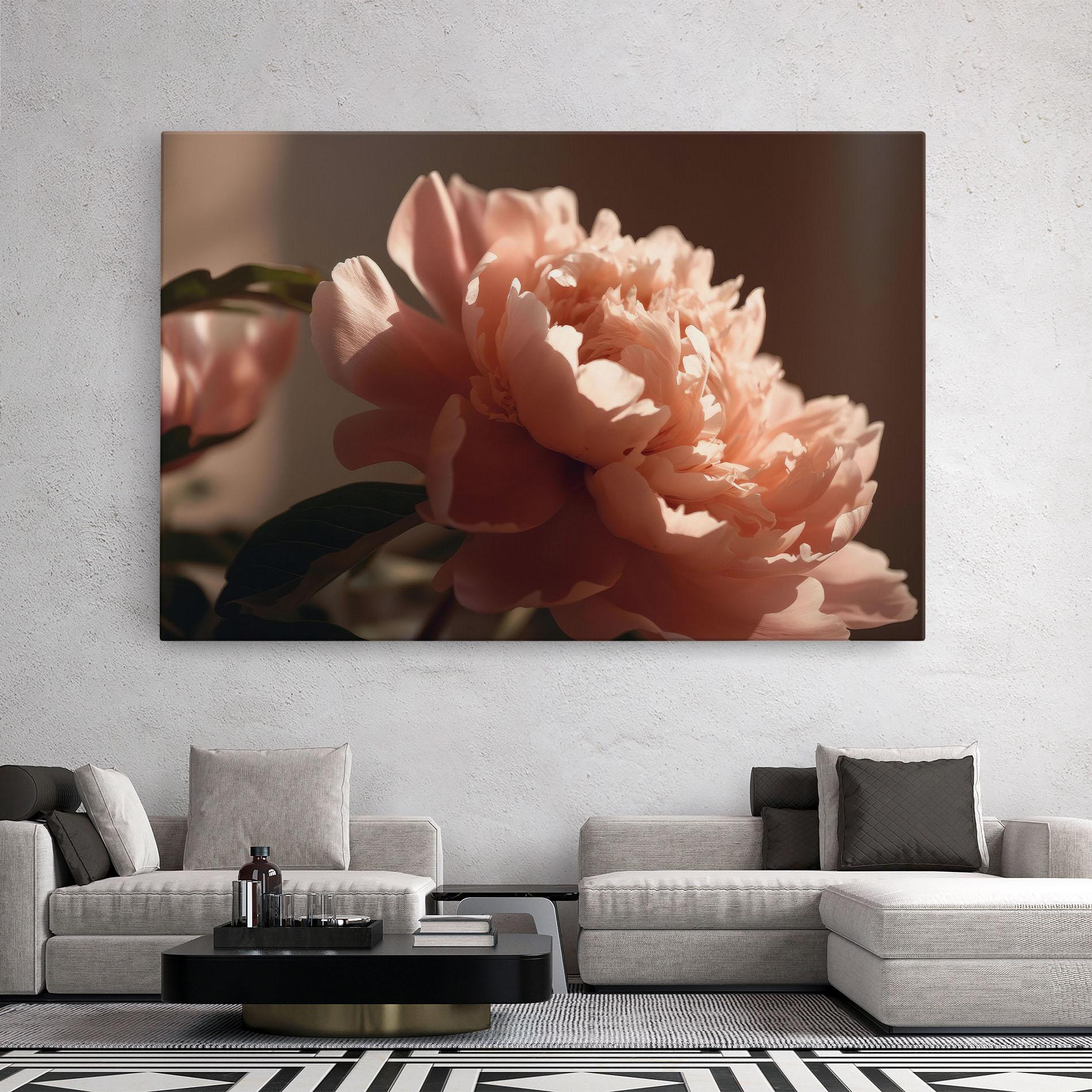 Leinwandbild Light Orange Peony View mockup 2