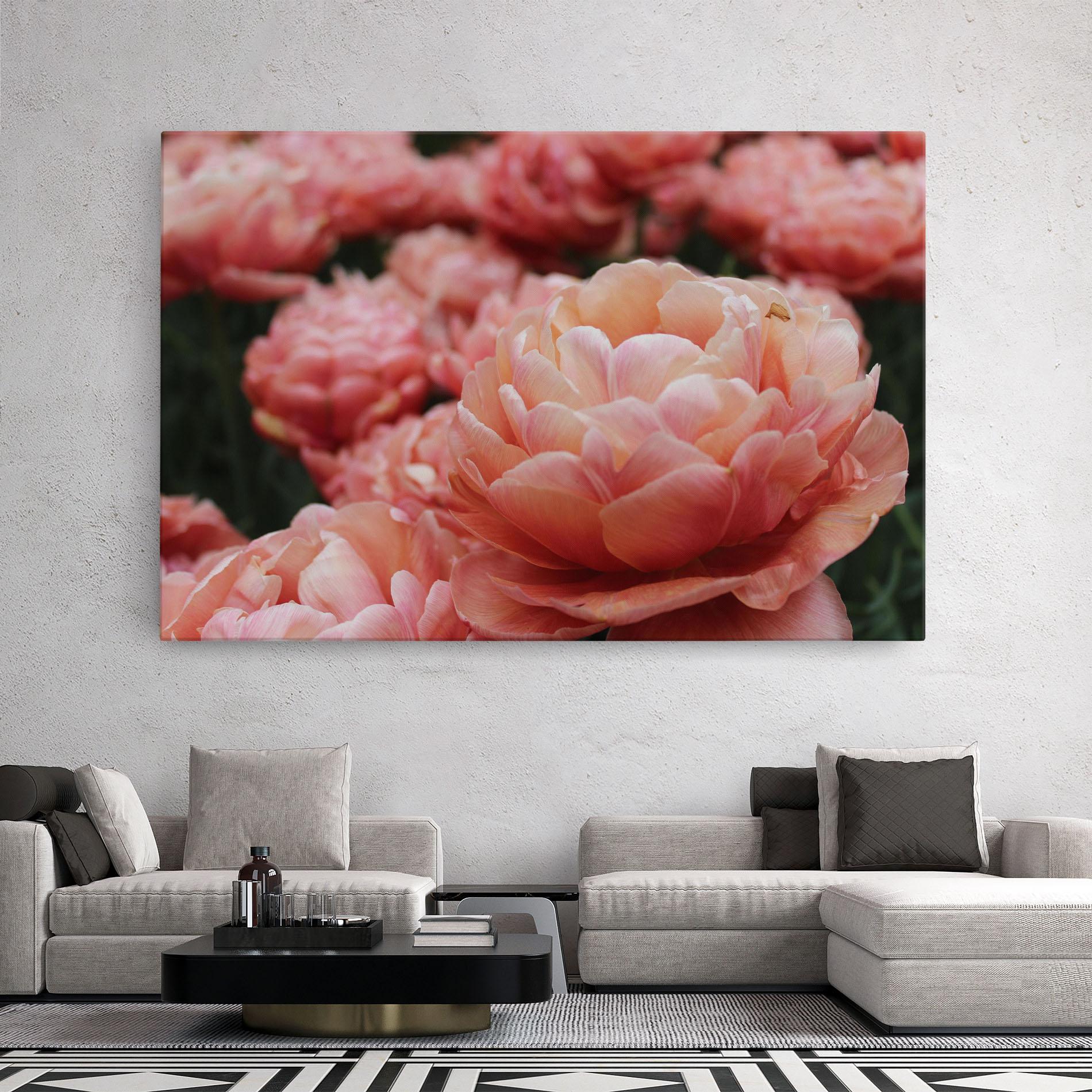 Leinwandbild Light Orange Peony mockup 2