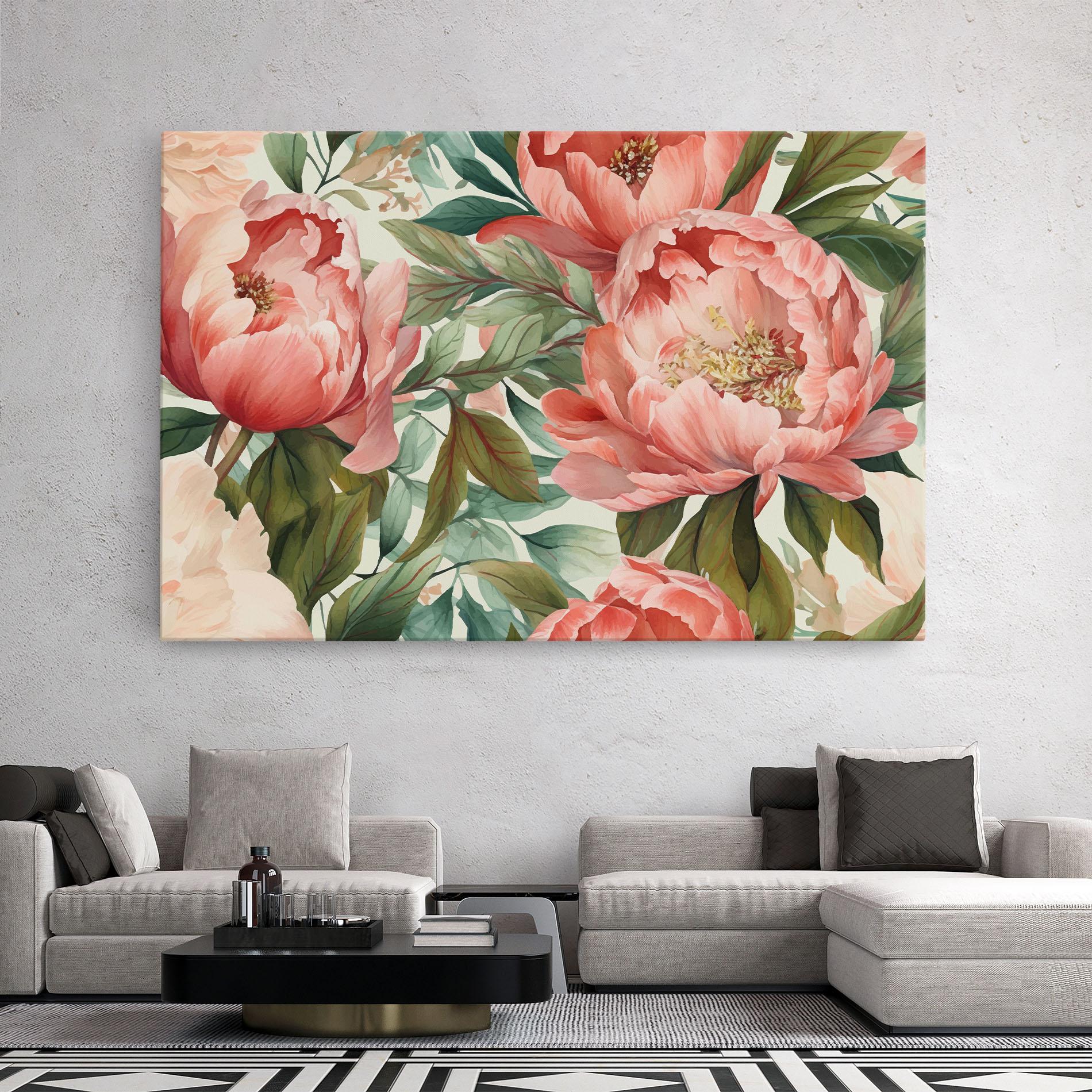 Leinwandbild Light Red Peony mockup 2