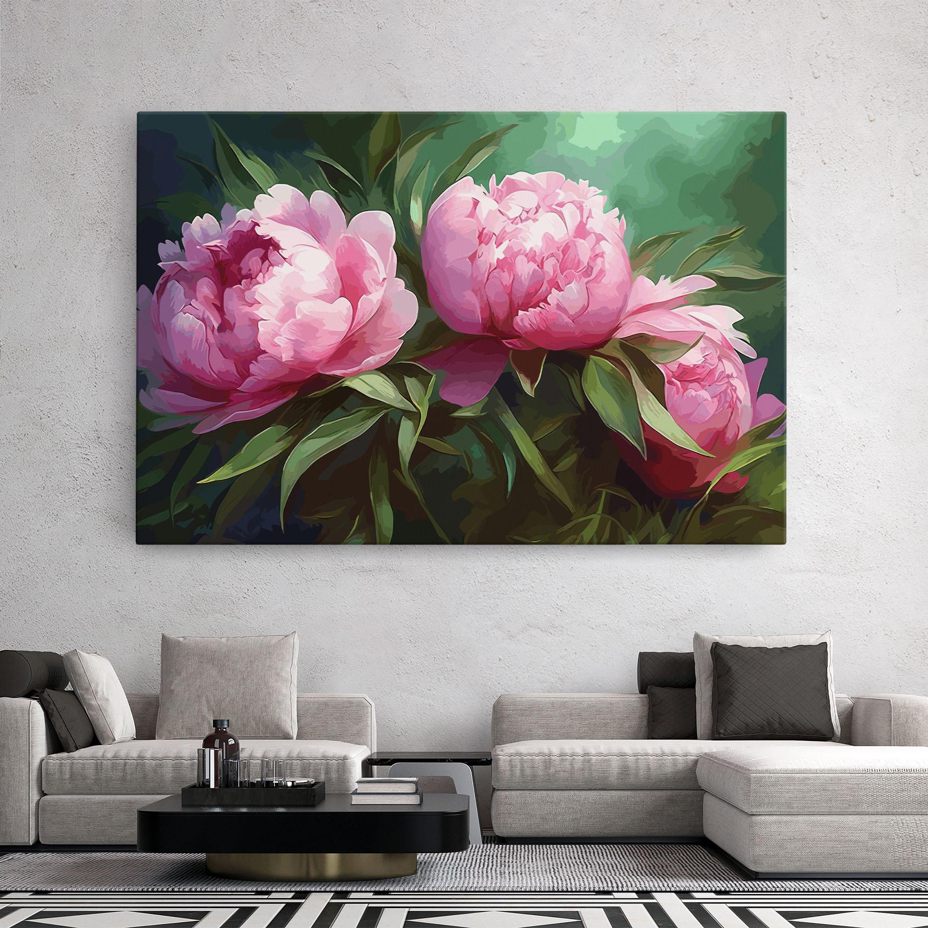 Leinwandbild Peonies Art mockup 2