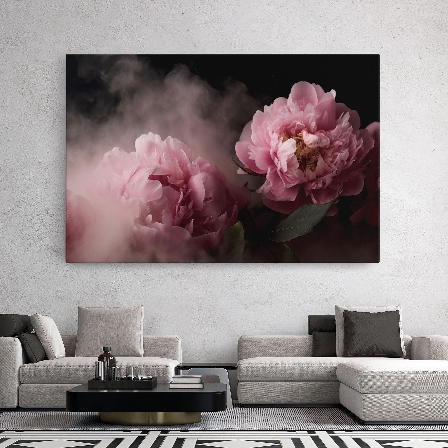 Leinwandbild Peony In Smoke mockup 2