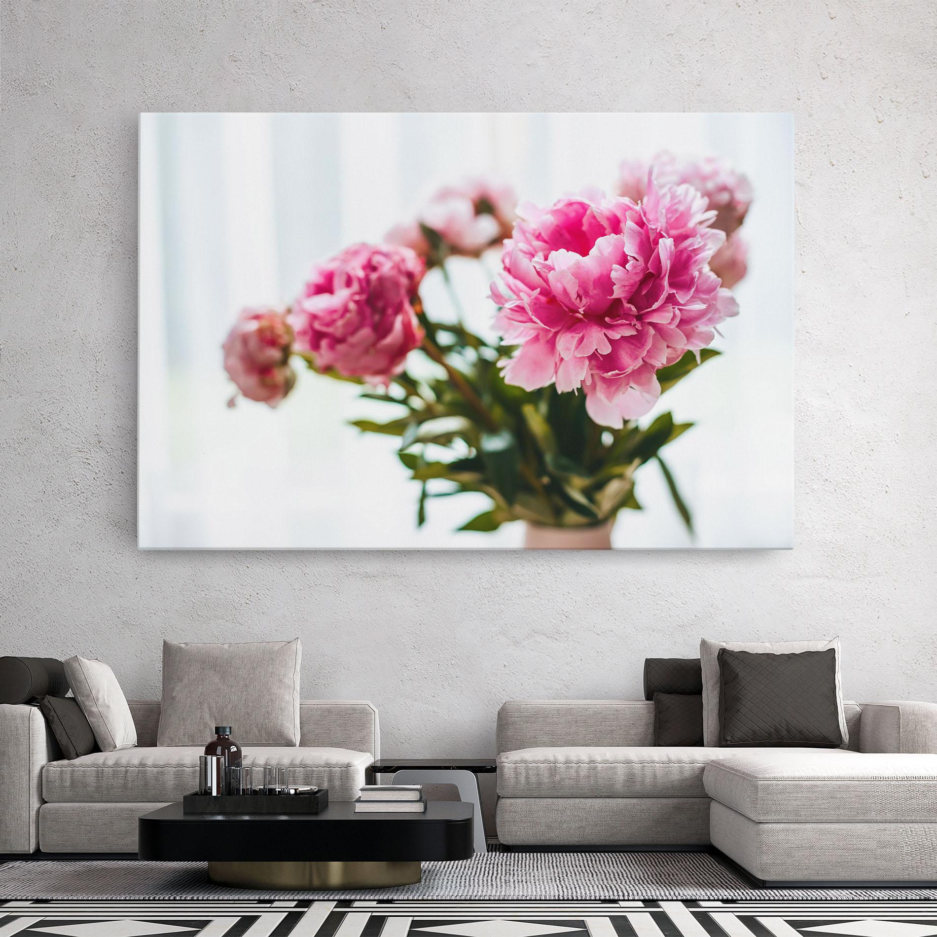 Leinwandbild Peony In Vase mockup 2