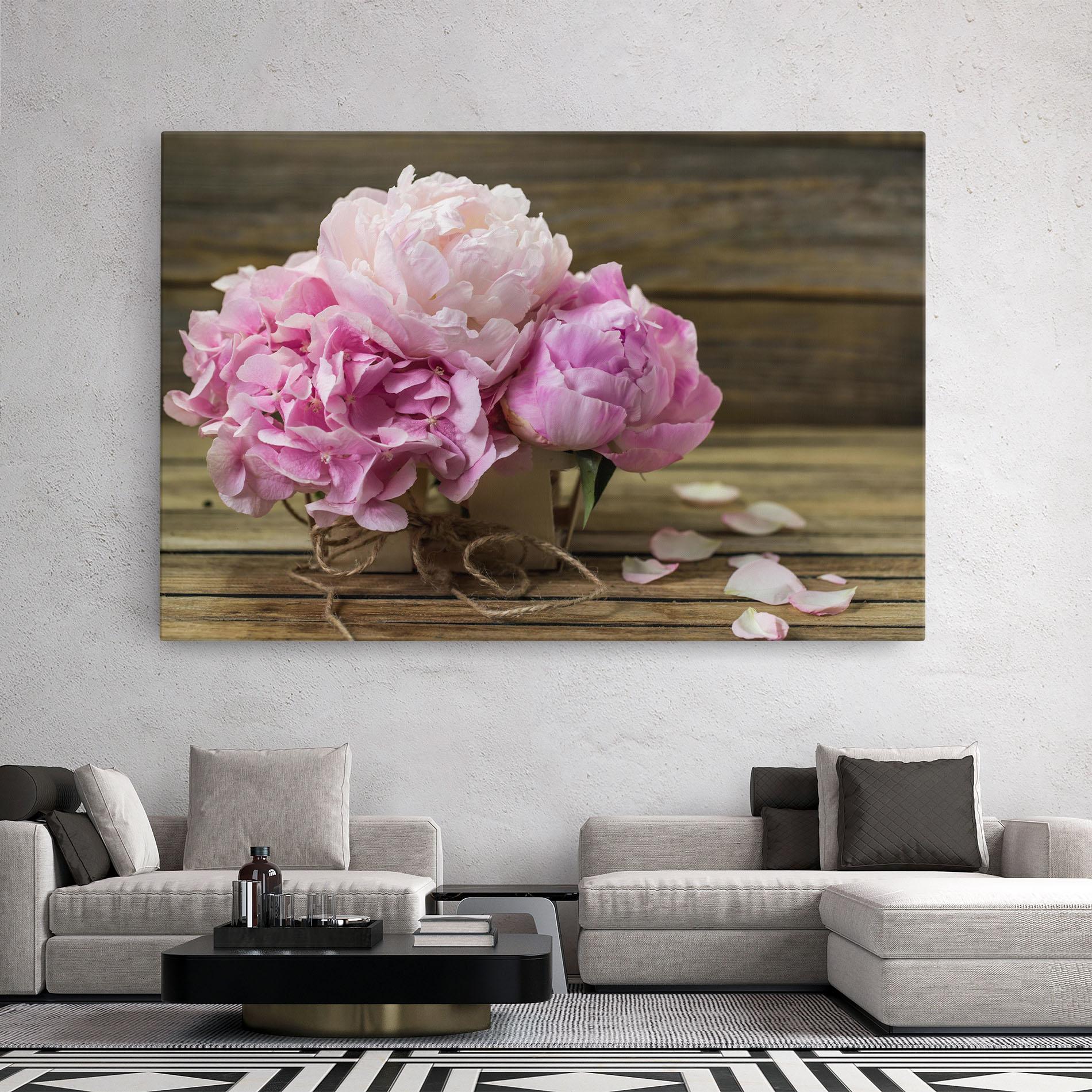 Leinwandbild Peony On Table mockup 2