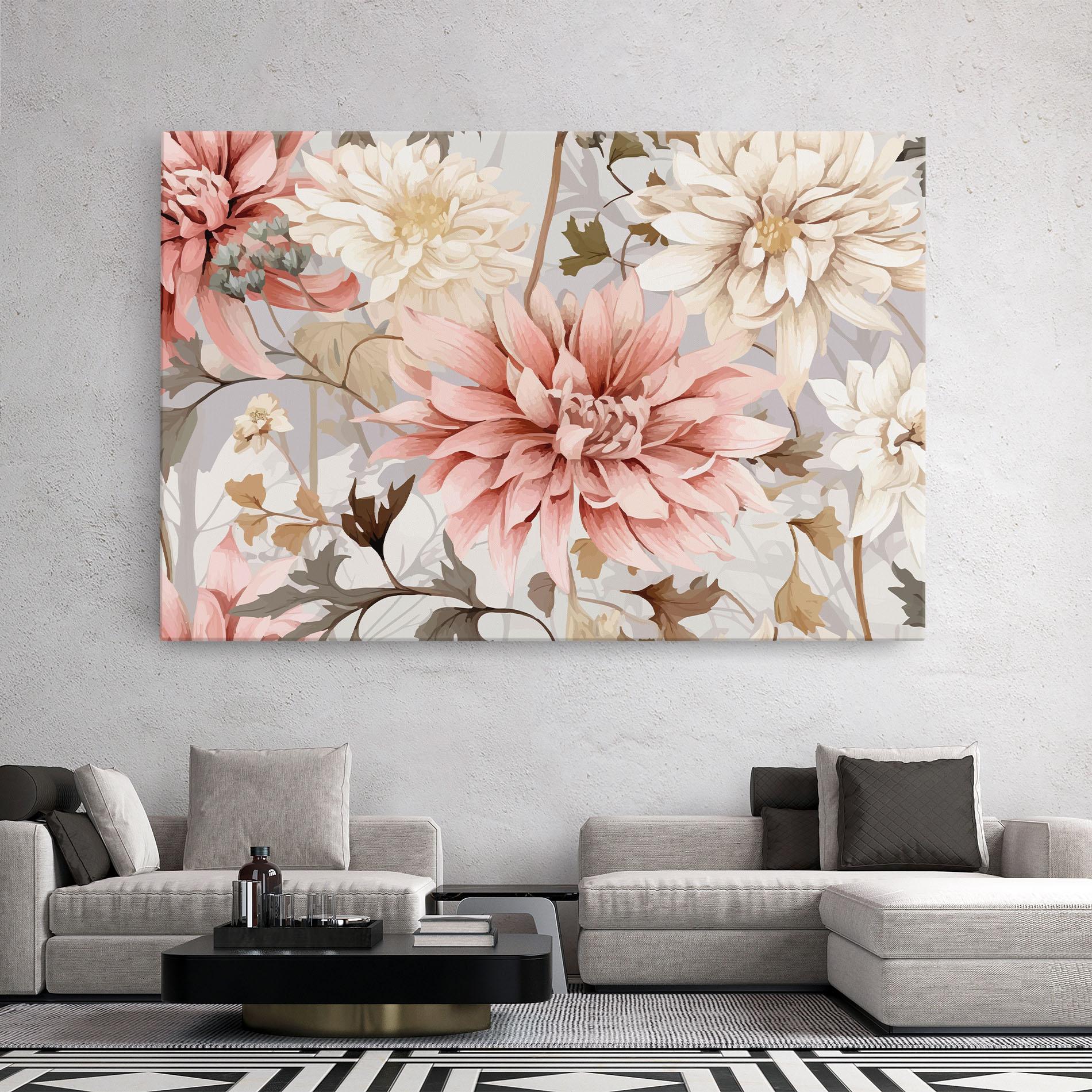 Leinwandbild Pink Cream Open Peony mockup 2