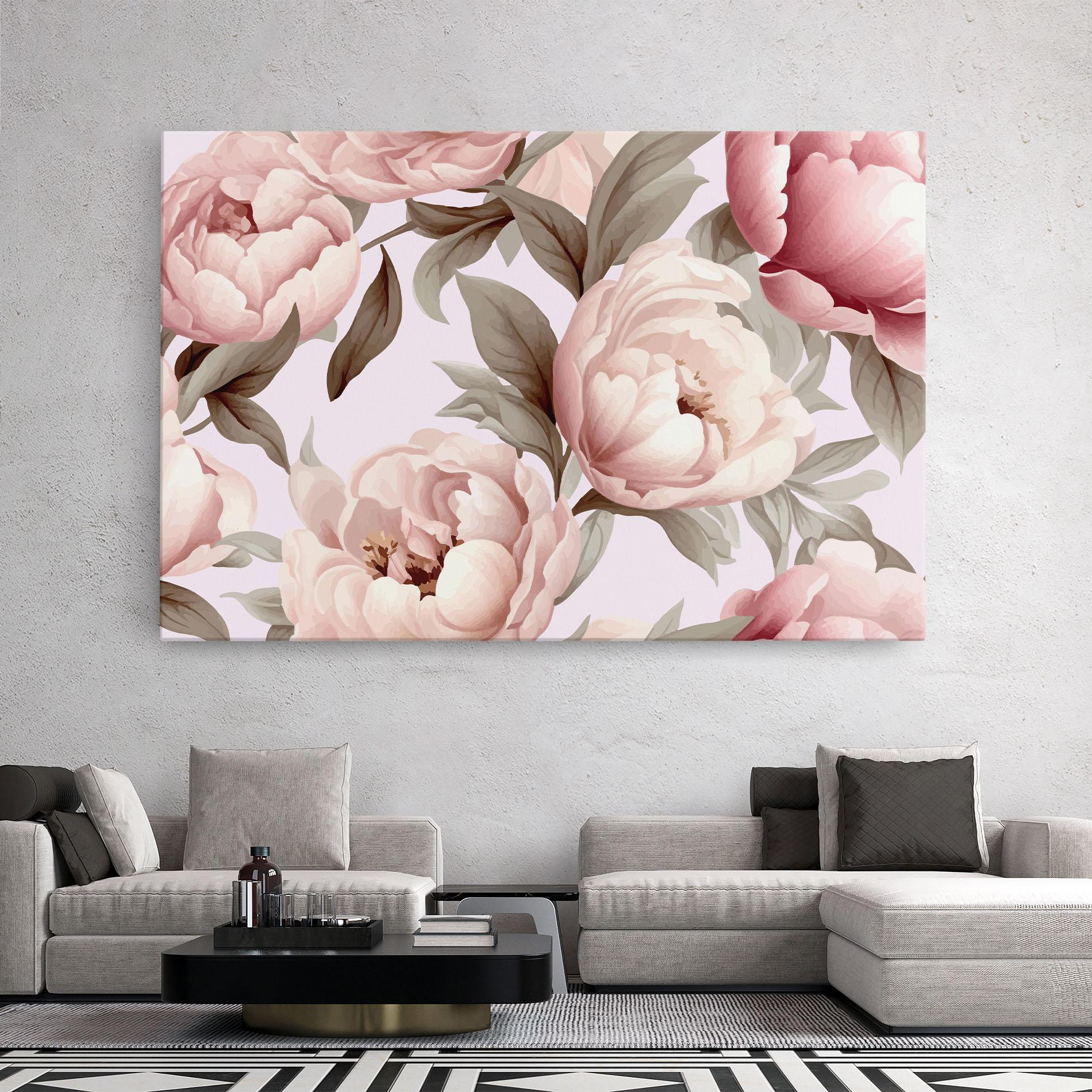Leinwandbild Pink Peony Buds mockup 2