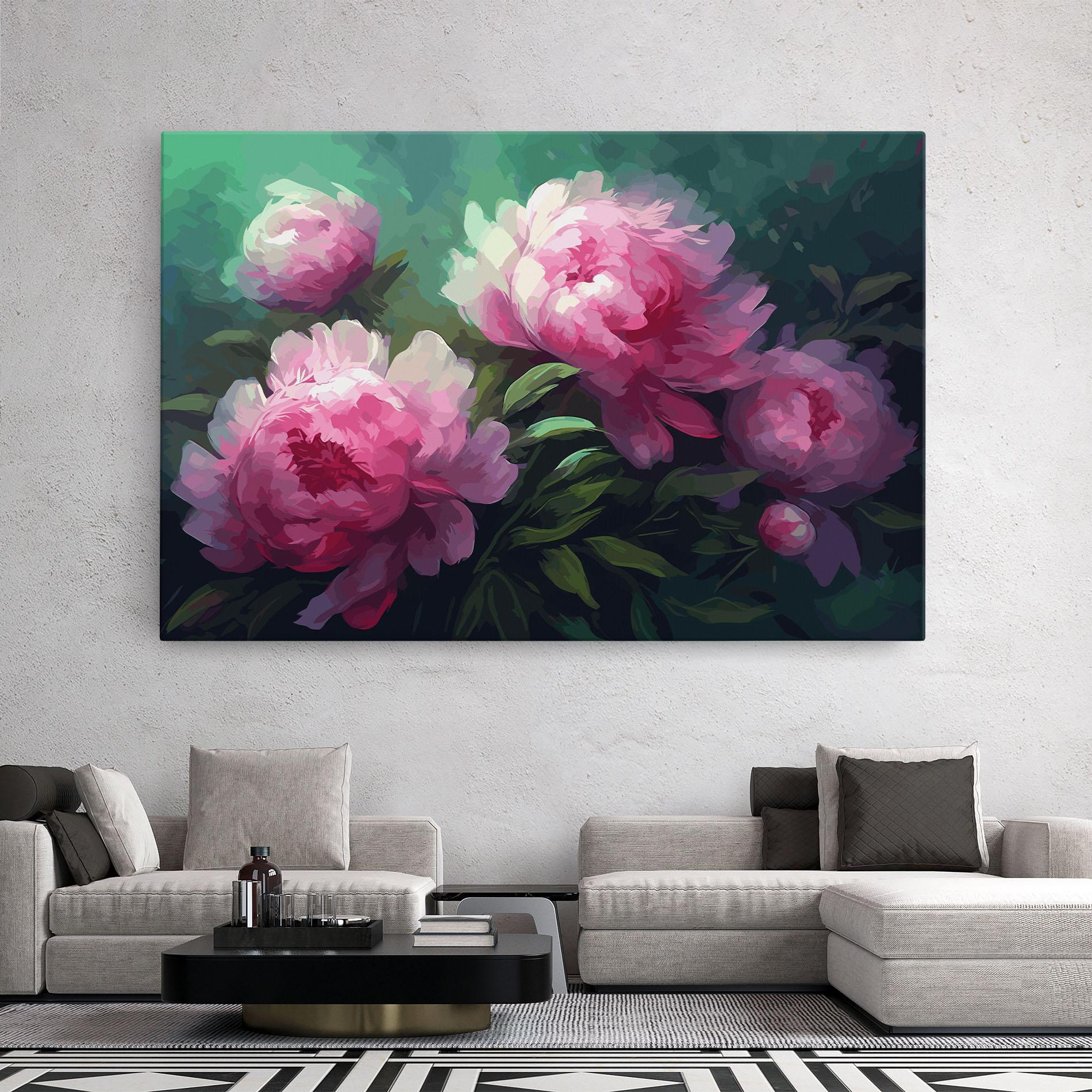 Leinwandbild Pretty Peony Paint mockup 2