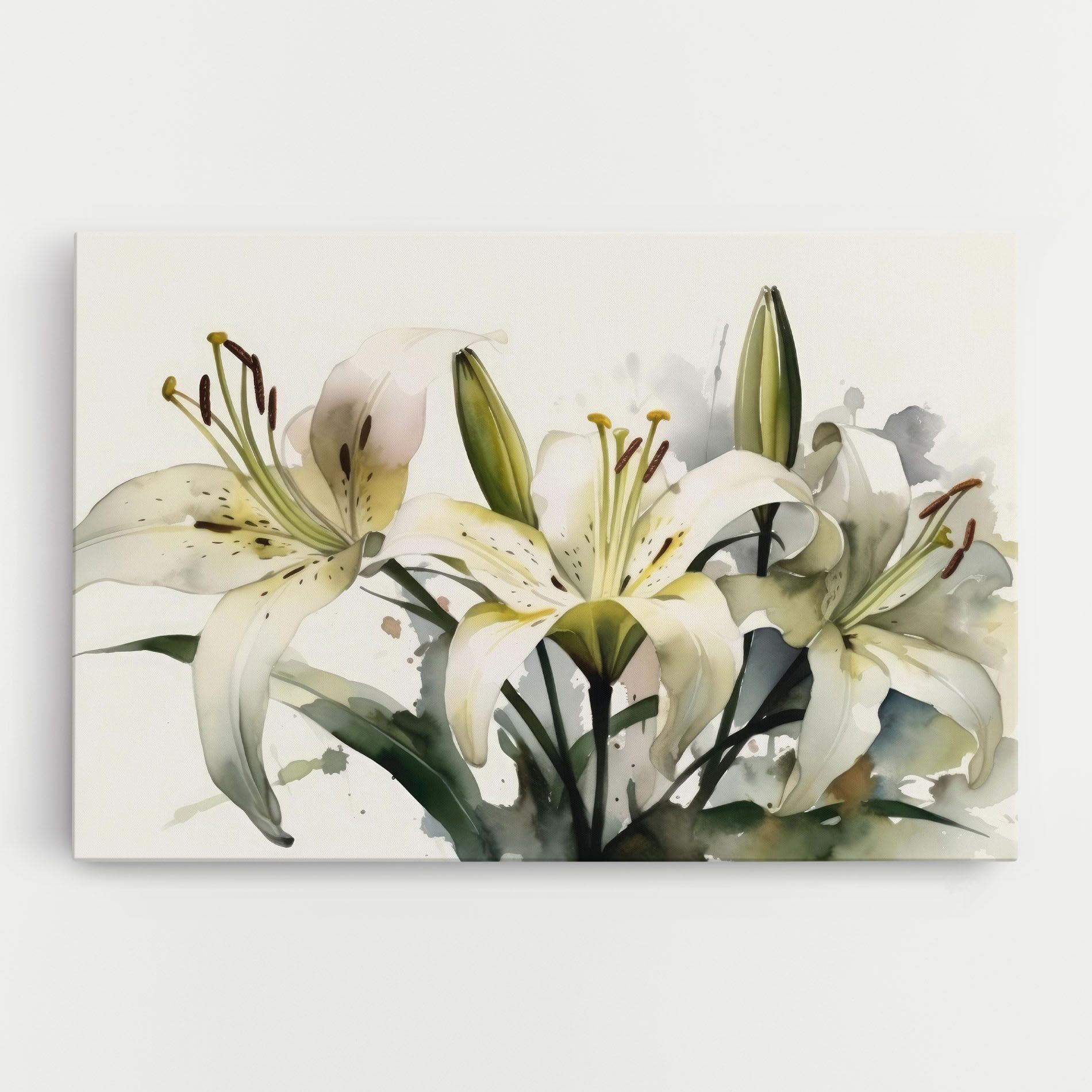 Cute White Lily Painting mockup 0