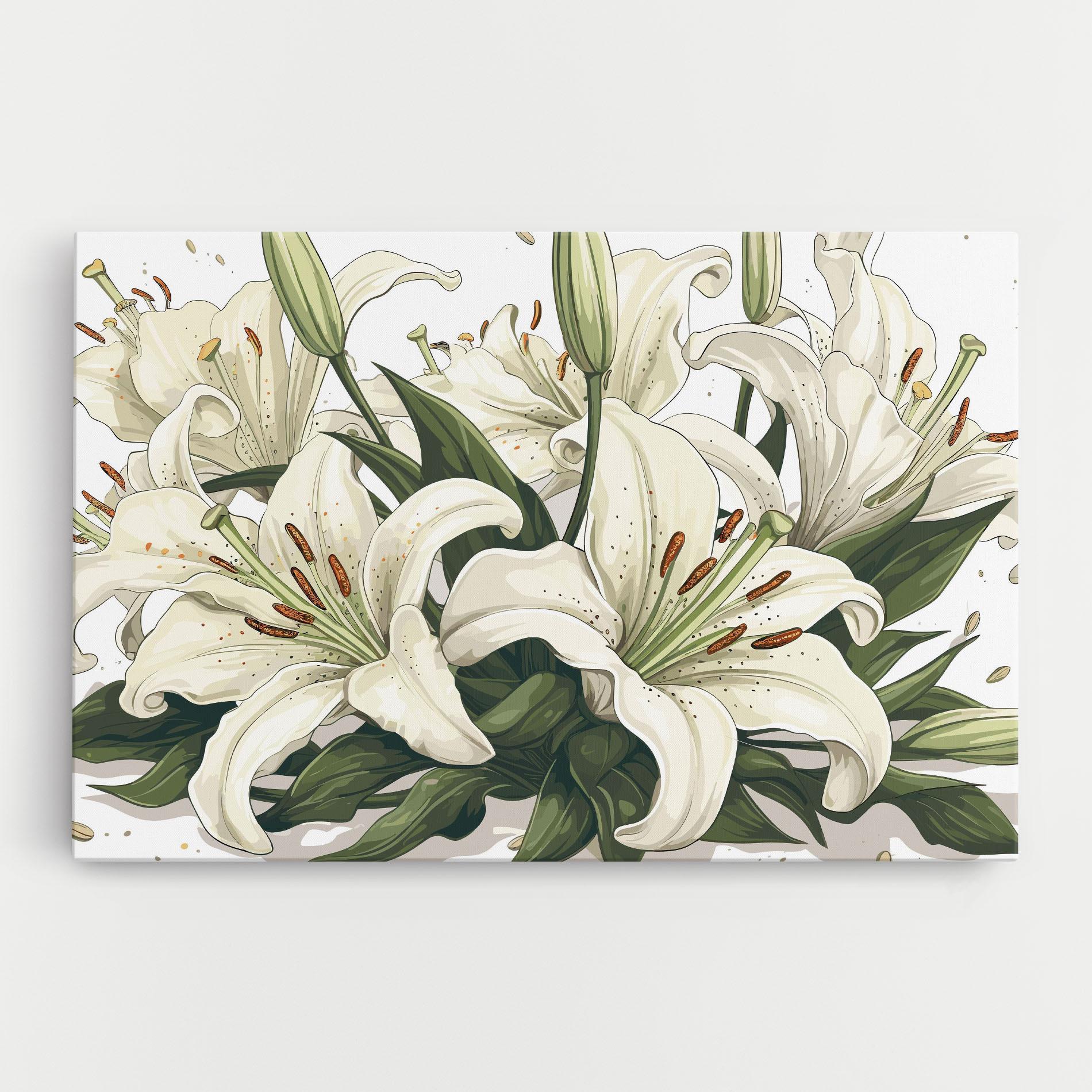 Leinwandbild Grey White Lily mockup 0