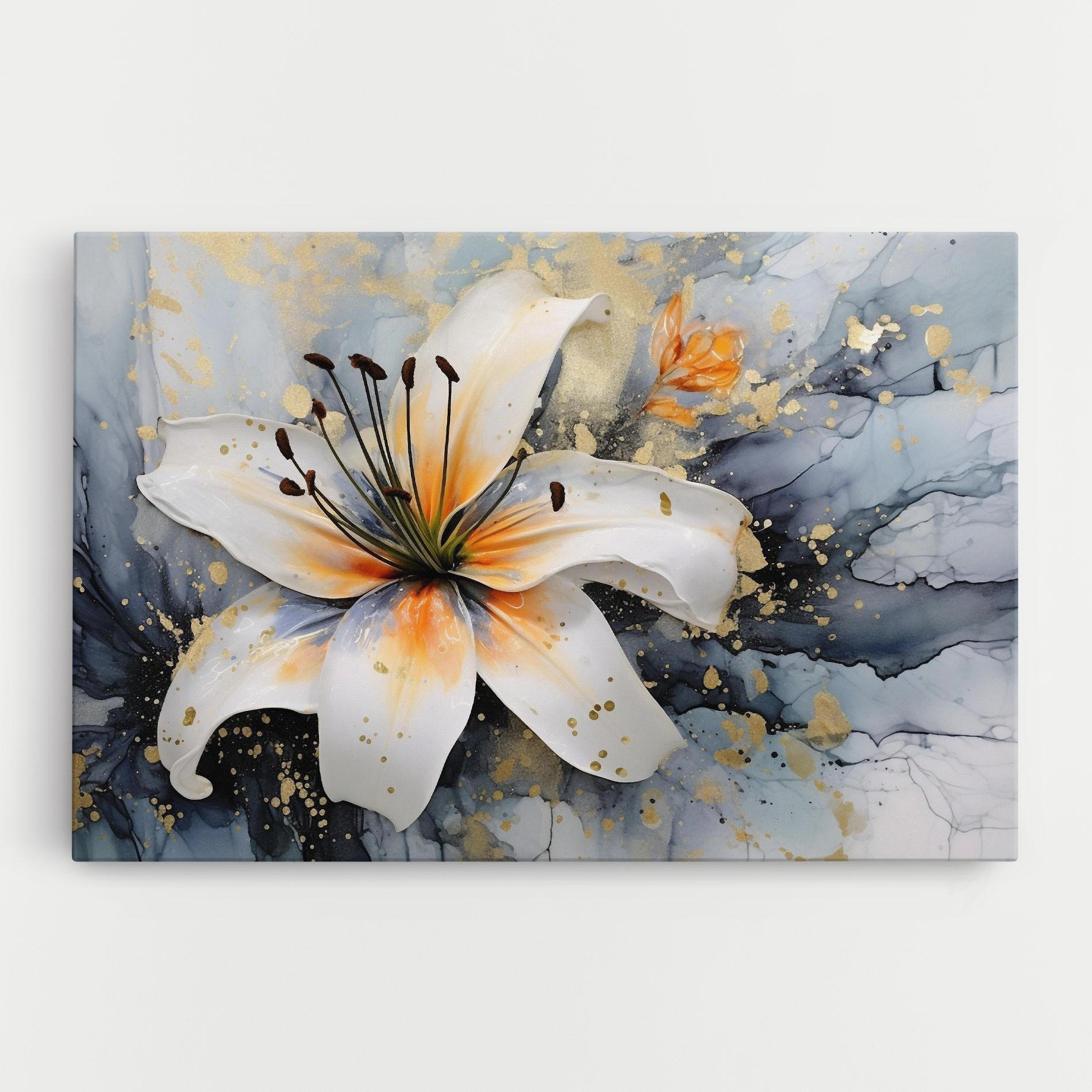 Leinwandbild Lily With Orange Painting mockup 0