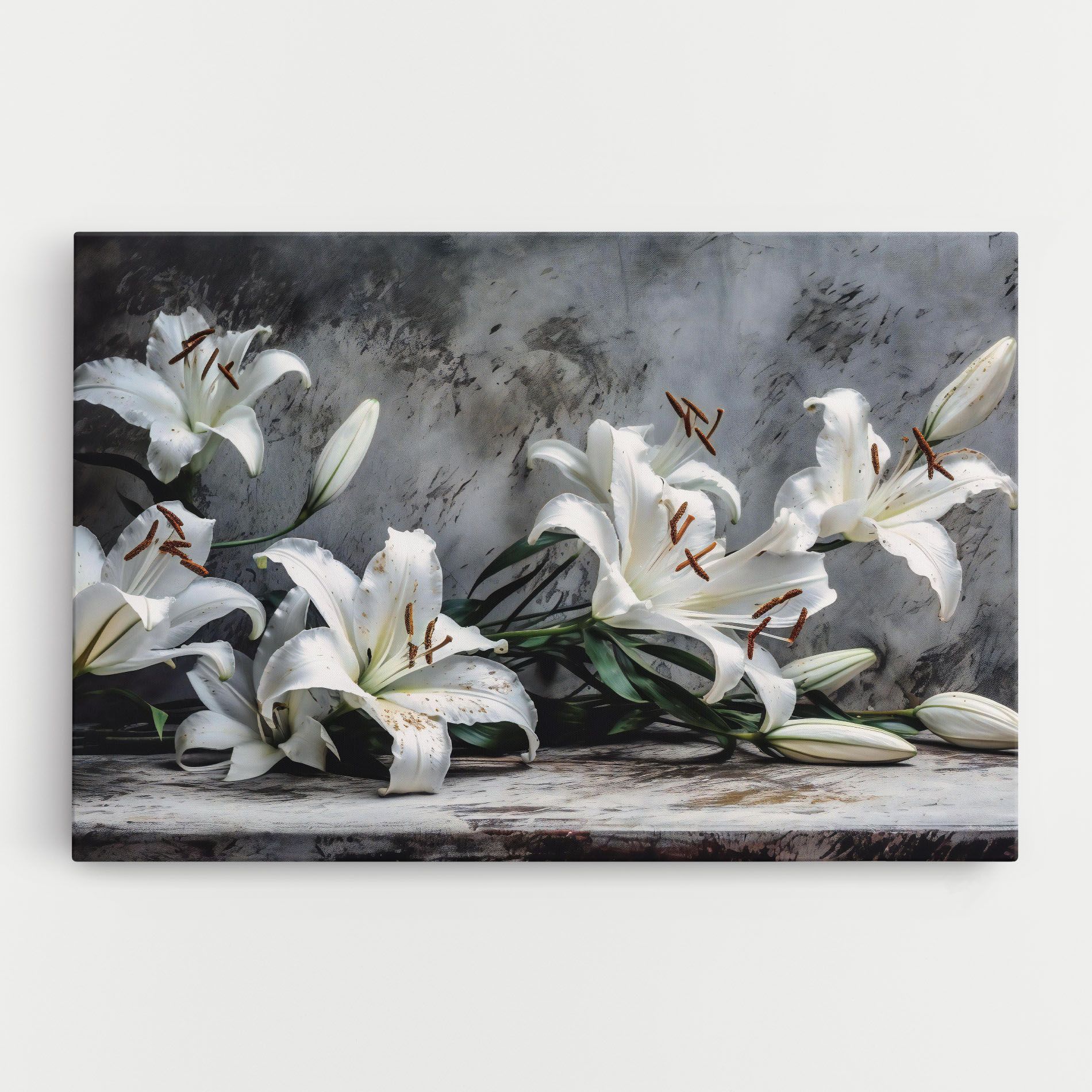 White Pretty Lily On Grey mockup 0