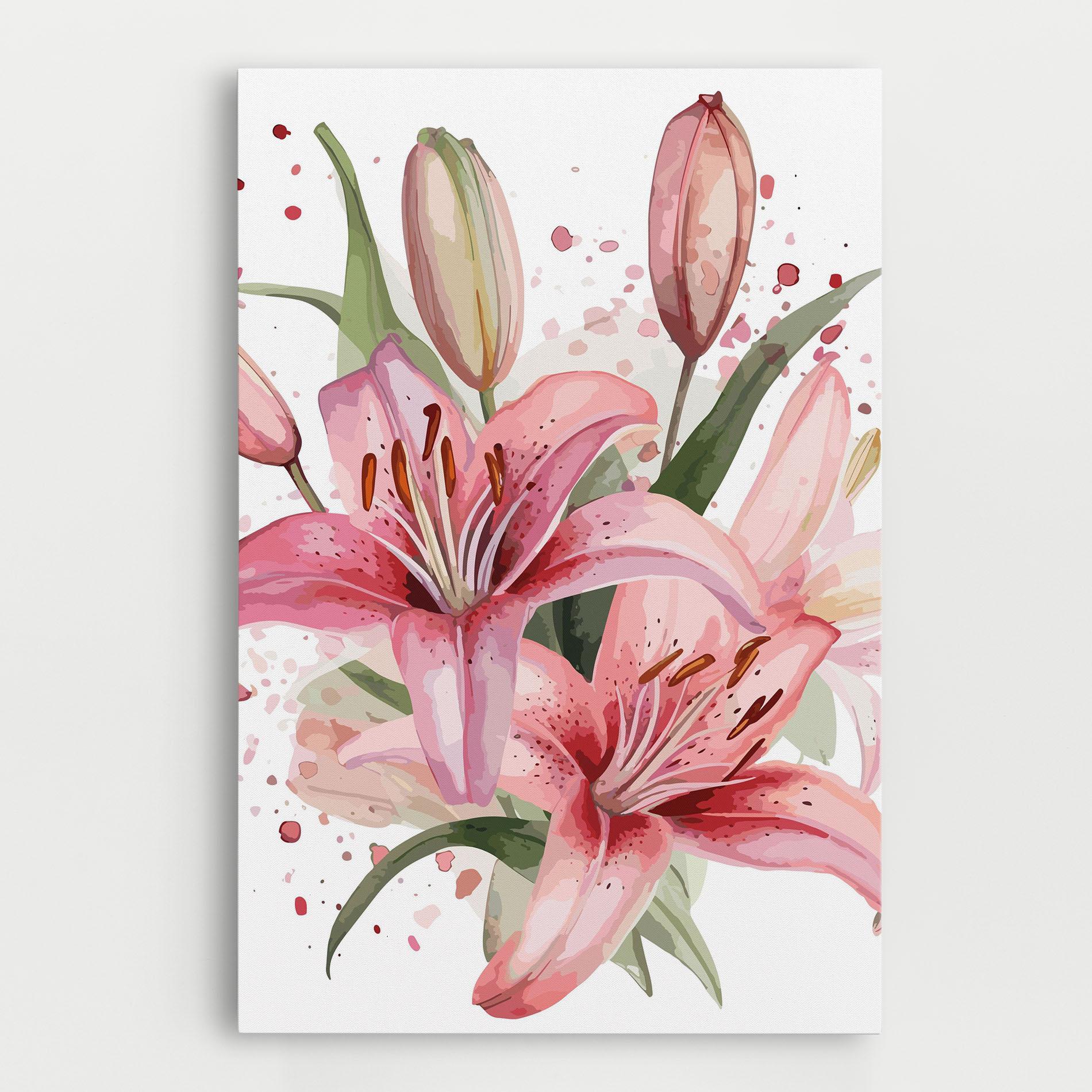 Leinwandbild Beautiful Pink Lily mockup 0