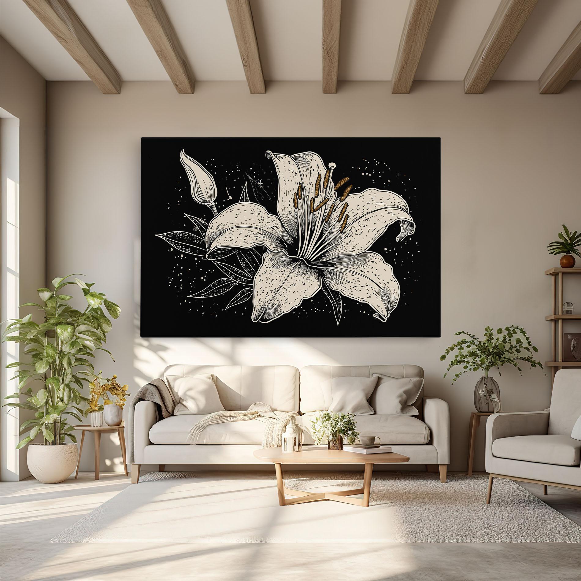 Leinwandbild Cream Black Lily mockup 6