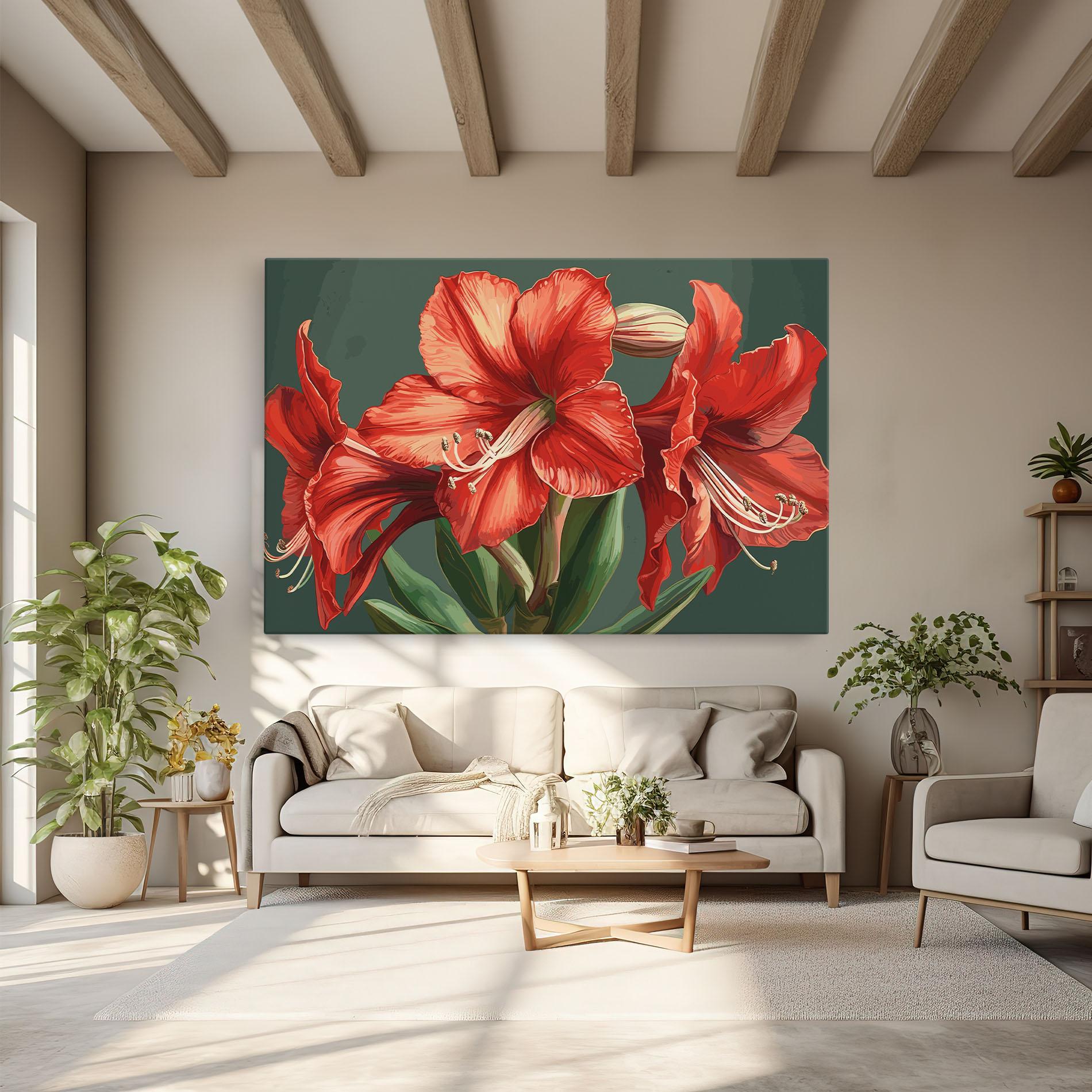 Leinwandbild Lily Orange Art mockup 6