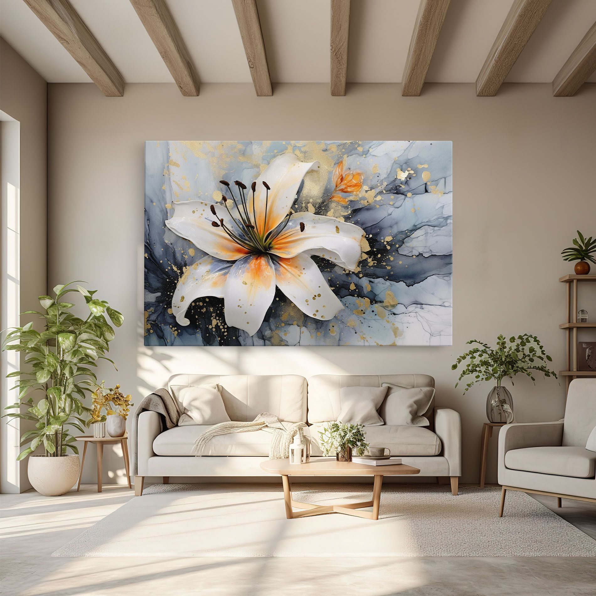 Lily With Orange Painting mockup 6