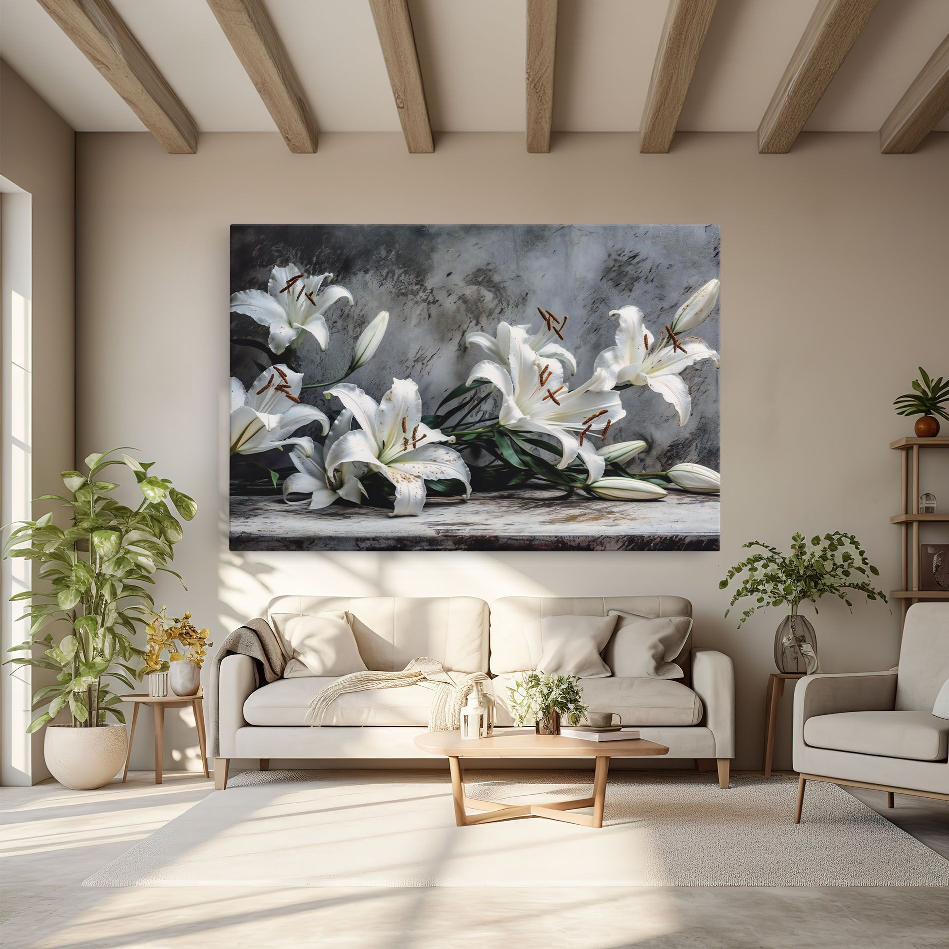 White Pretty Lily On Grey mockup 6