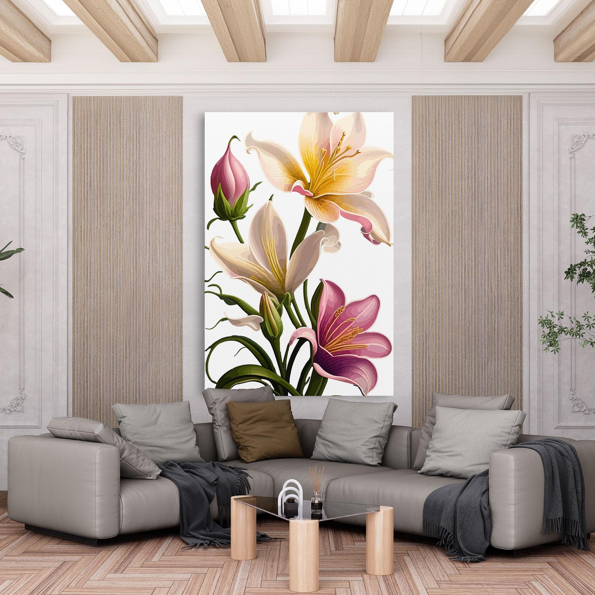 Leinwandbild Purple White Lily mockup 6
