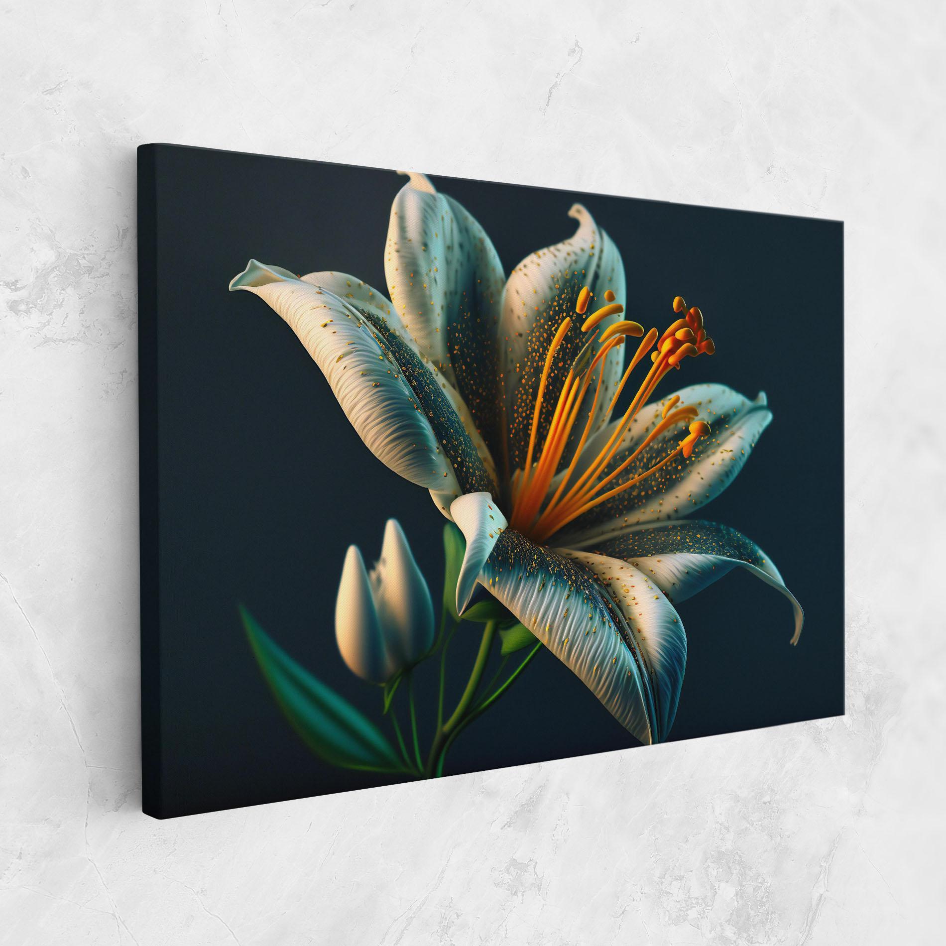 Leinwandbild Blue Grey Lily mockup 1
