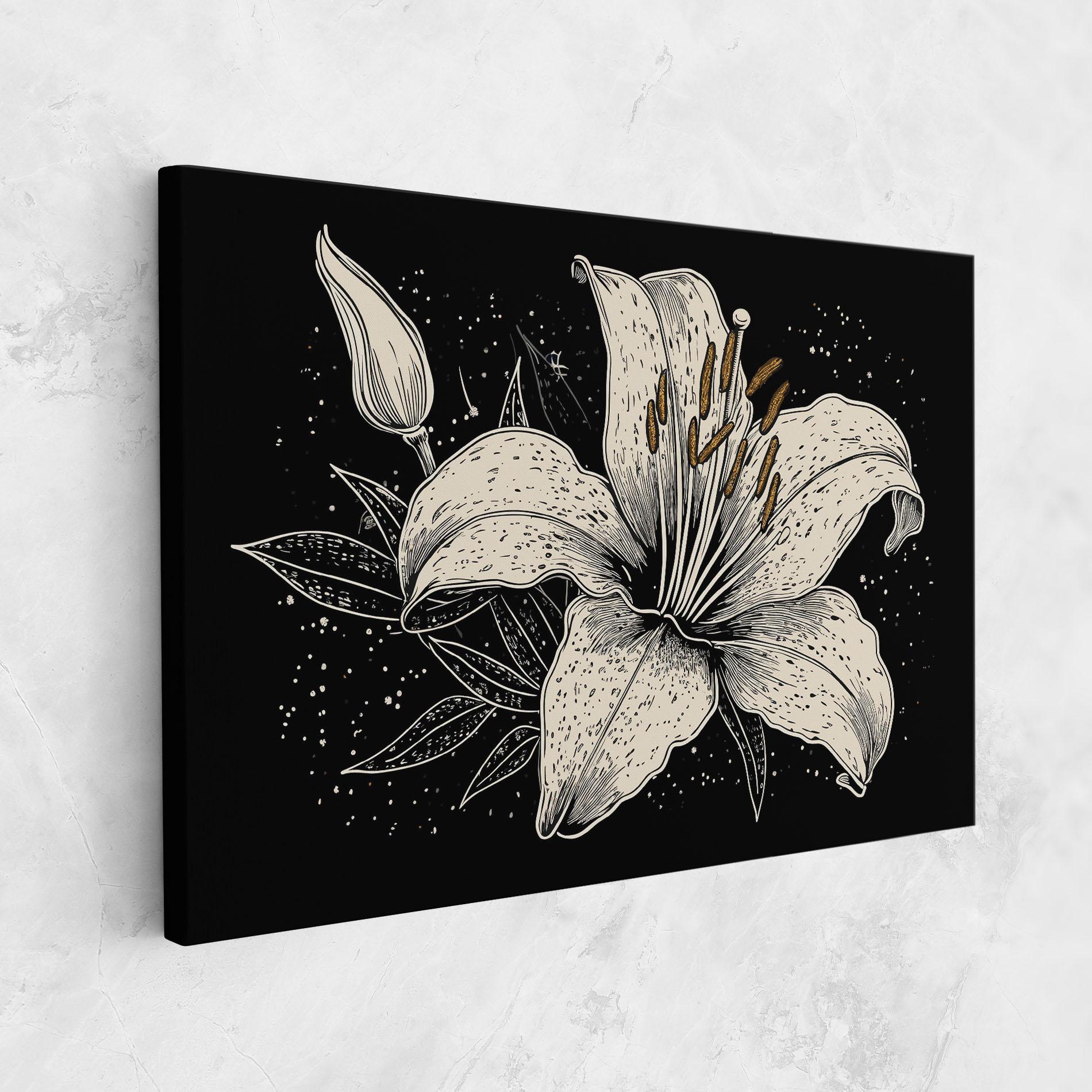 Leinwandbild Cream Black Lily mockup 1