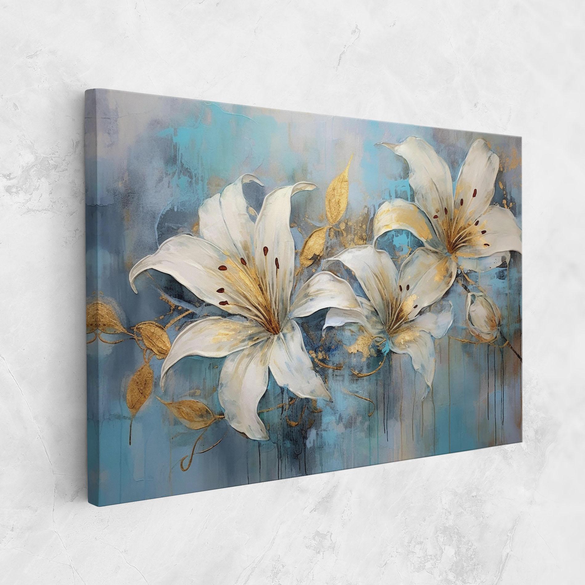 Leinwandbild Lily With Gold Painting mockup 1