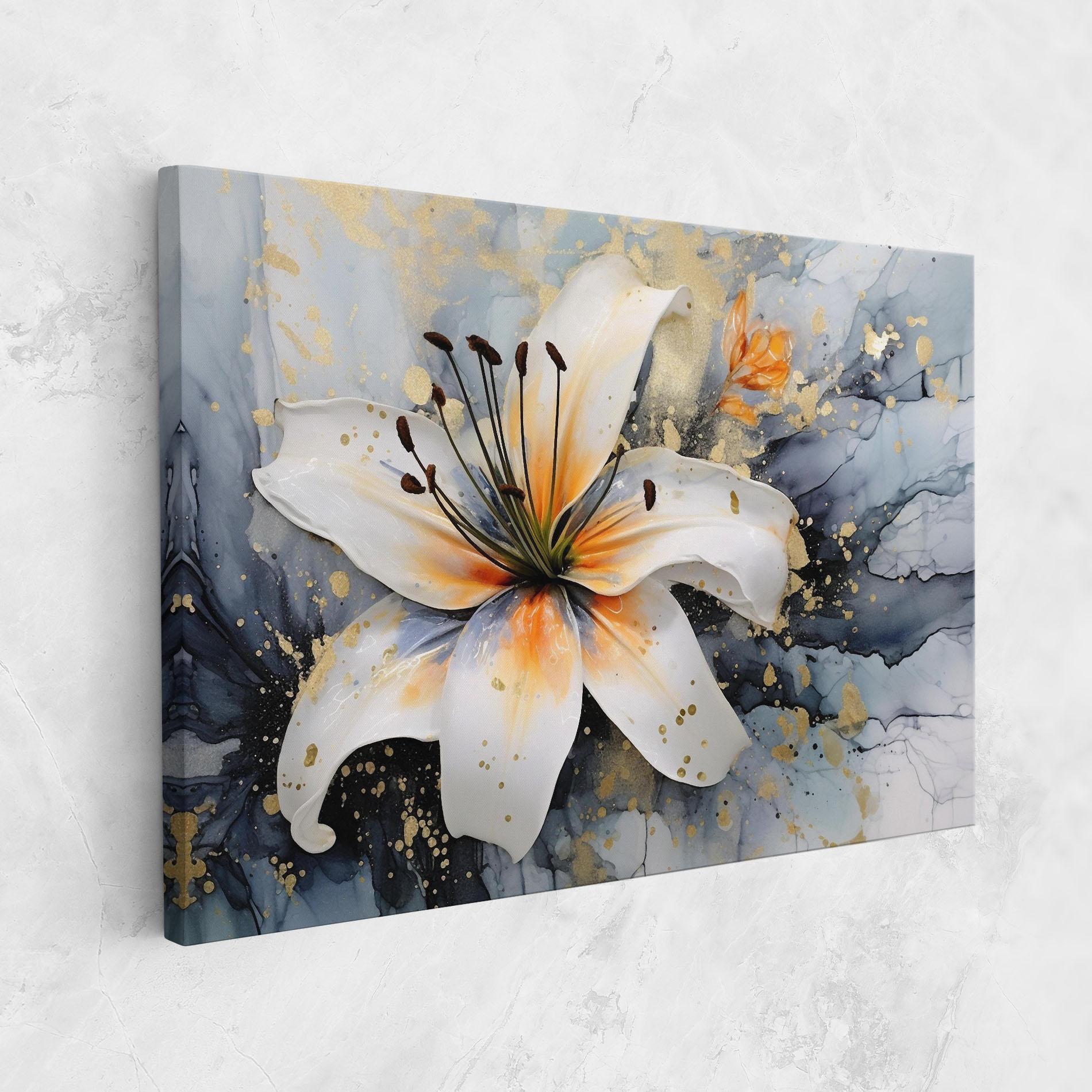 Leinwandbild Lily With Orange Painting mockup 1