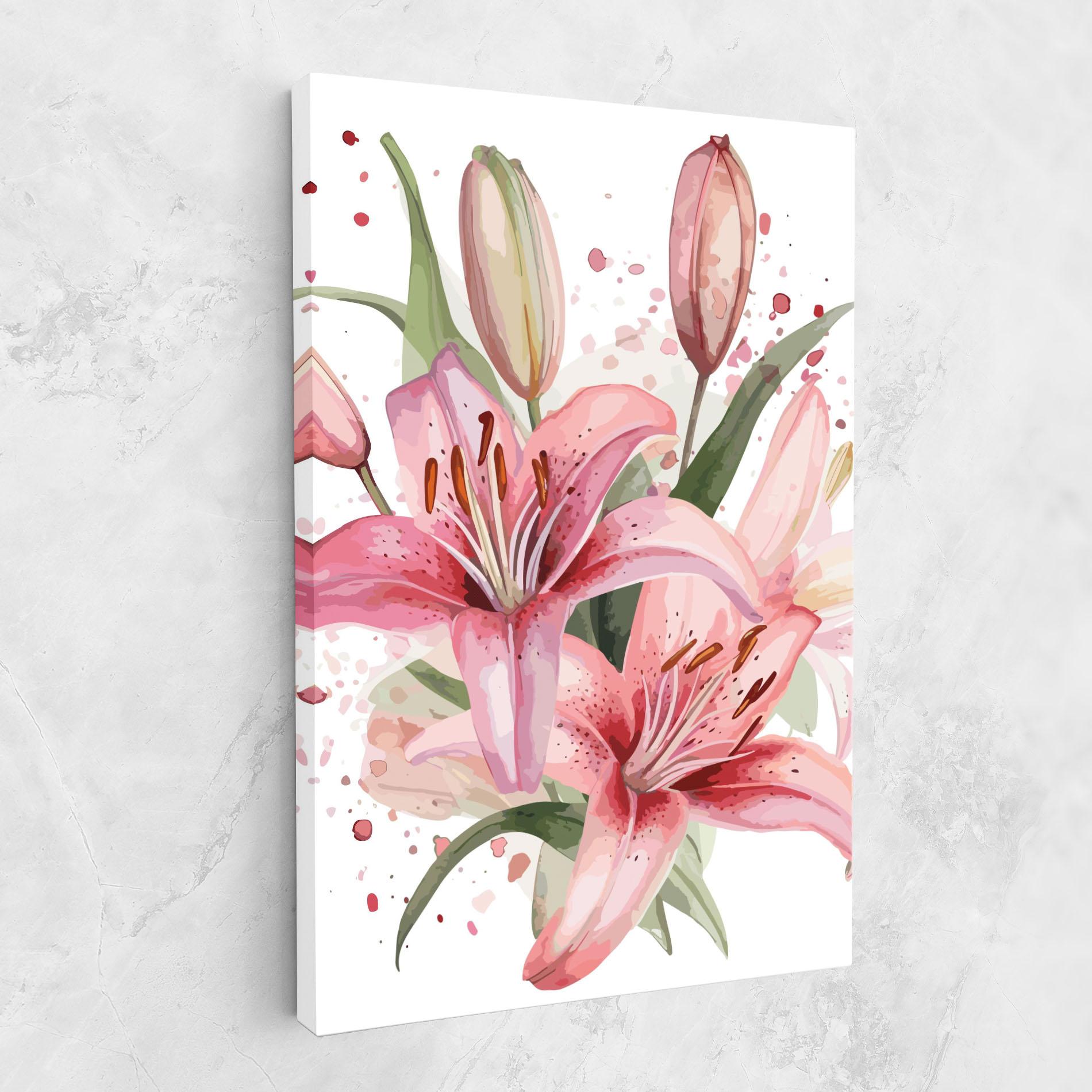 Leinwandbild Beautiful Pink Lily mockup 1