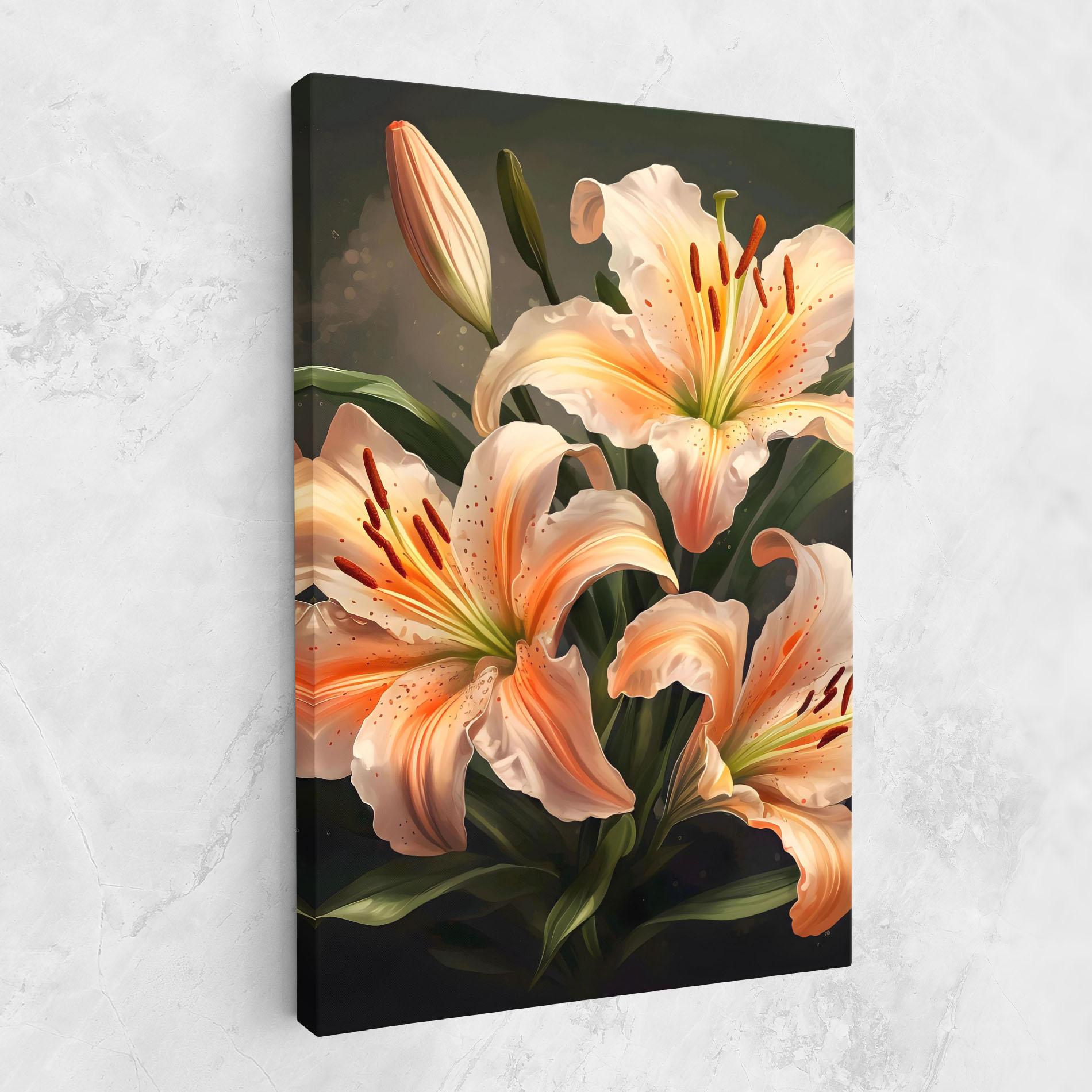 Leinwandbild Light Orange Lily mockup 1